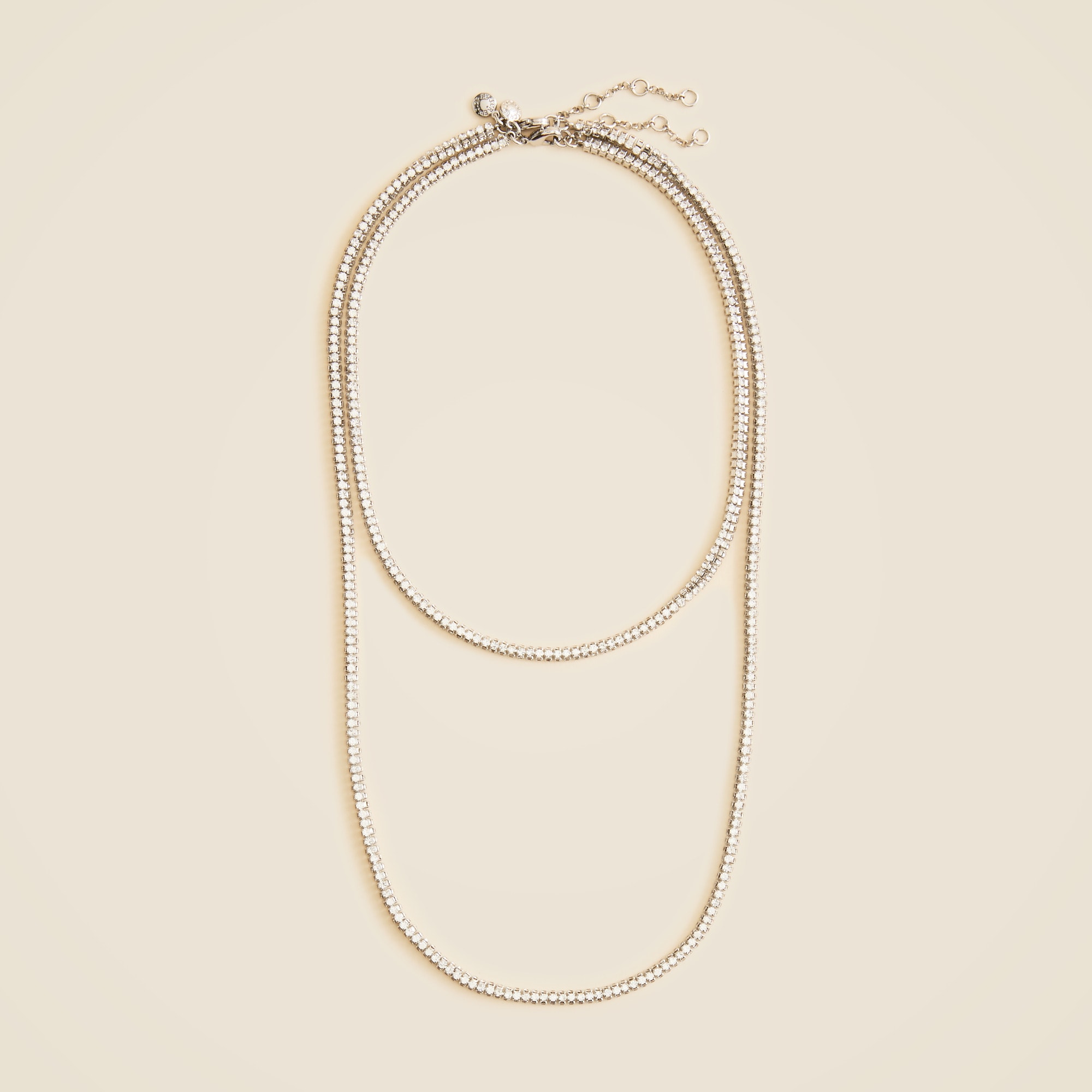 Cubic zirconia cupchain necklaces set-of-two