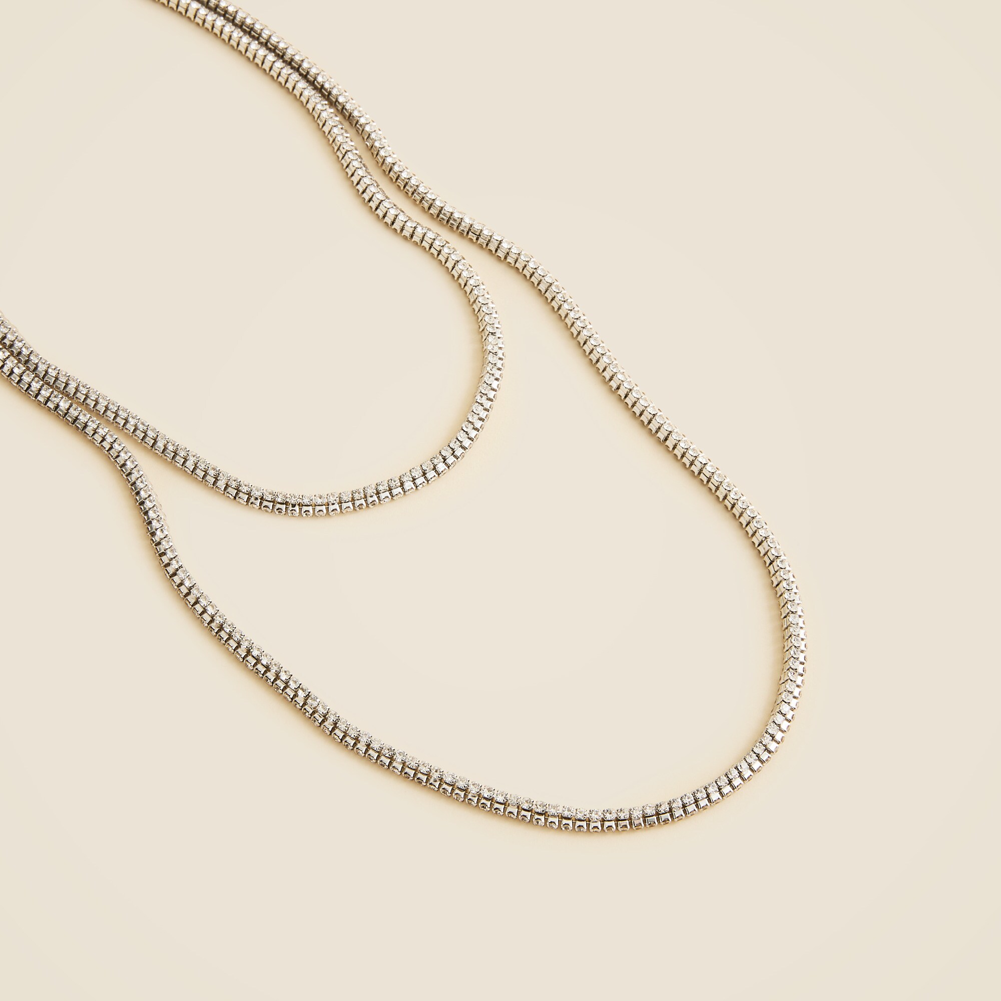 Cubic zirconia cupchain necklaces set-of-two