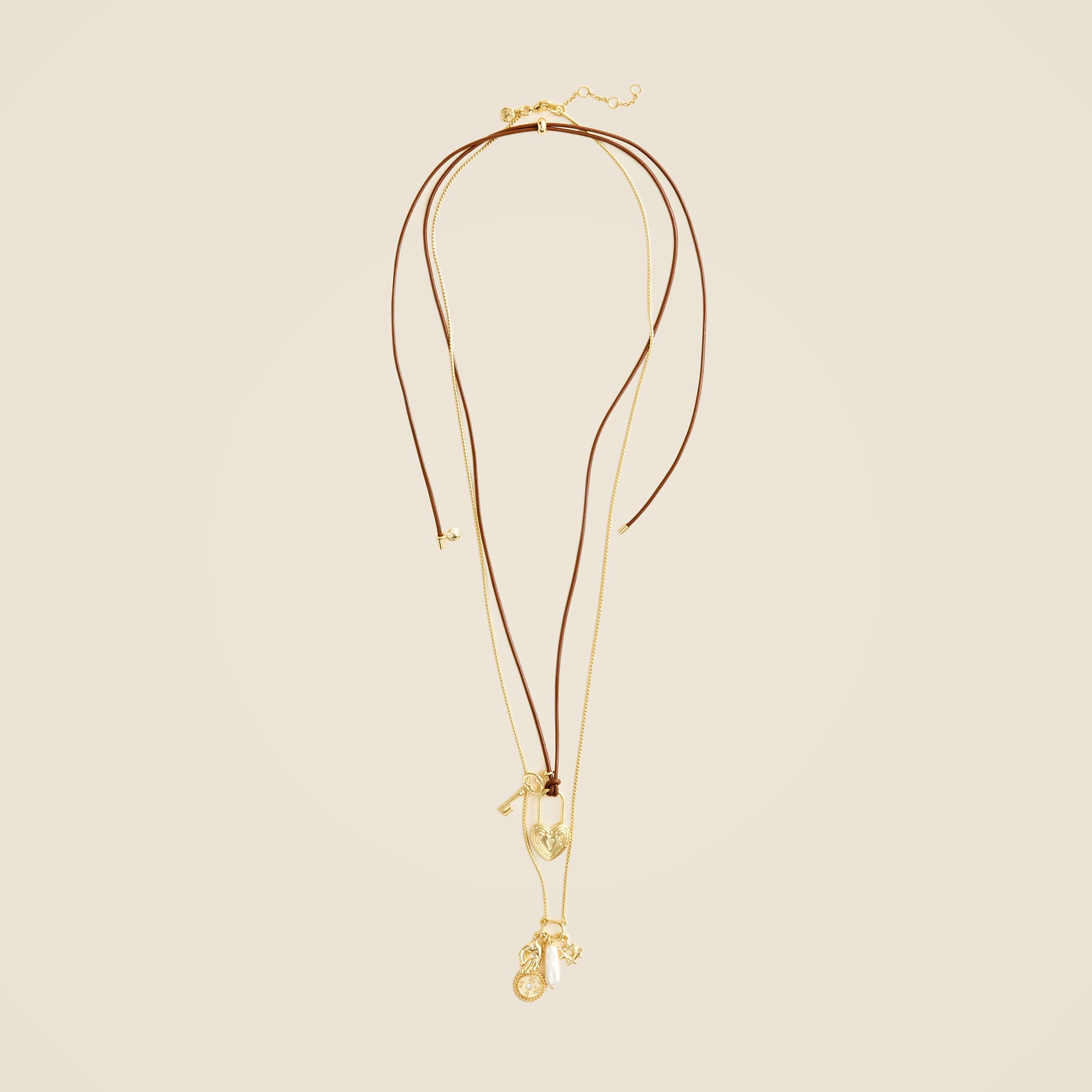 Pull-tie charm necklaces set-of-two