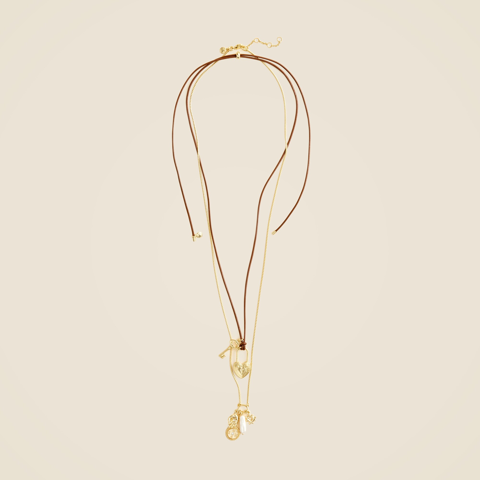  Pull-tie charm necklaces set-of-two