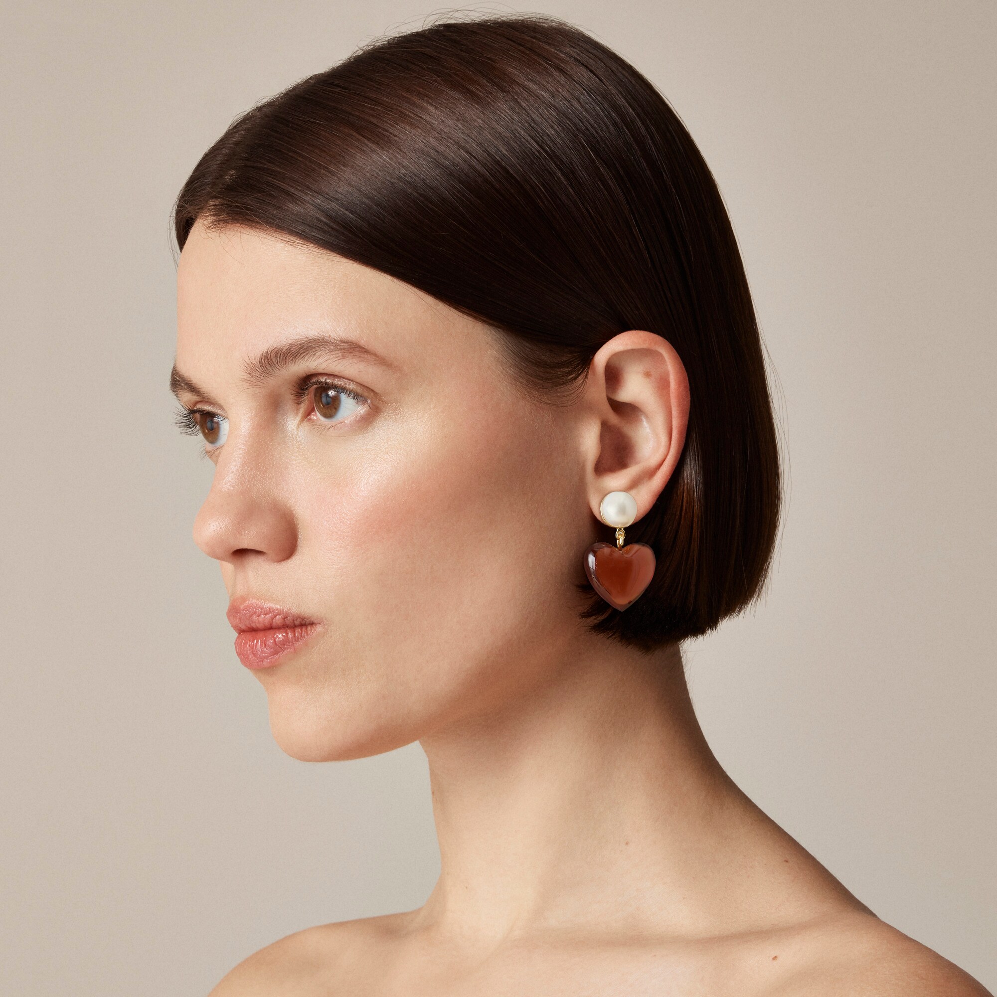 Heart acetate drop earrings