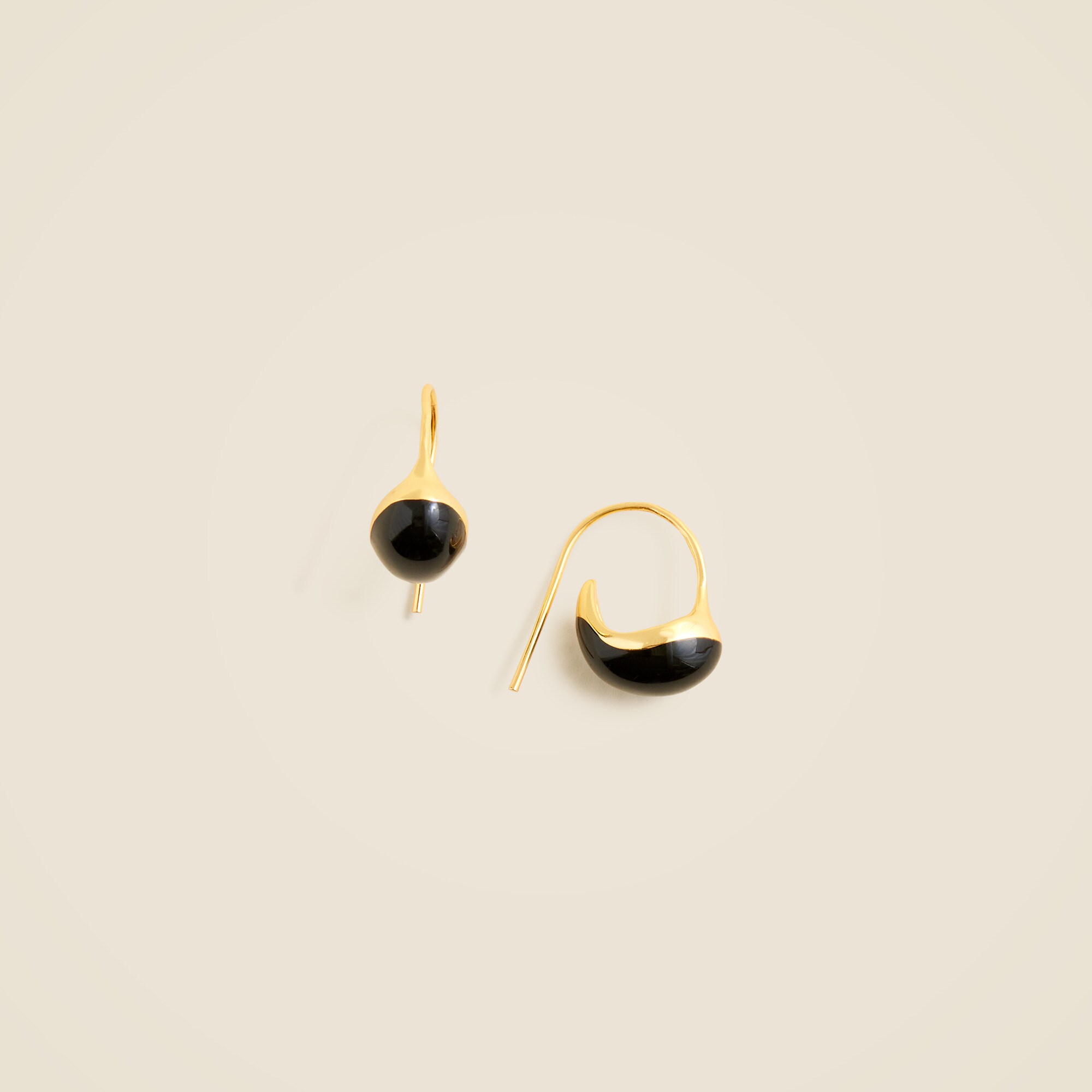 womens KHIRY X J.Crew small talon drop earrings with black enamel