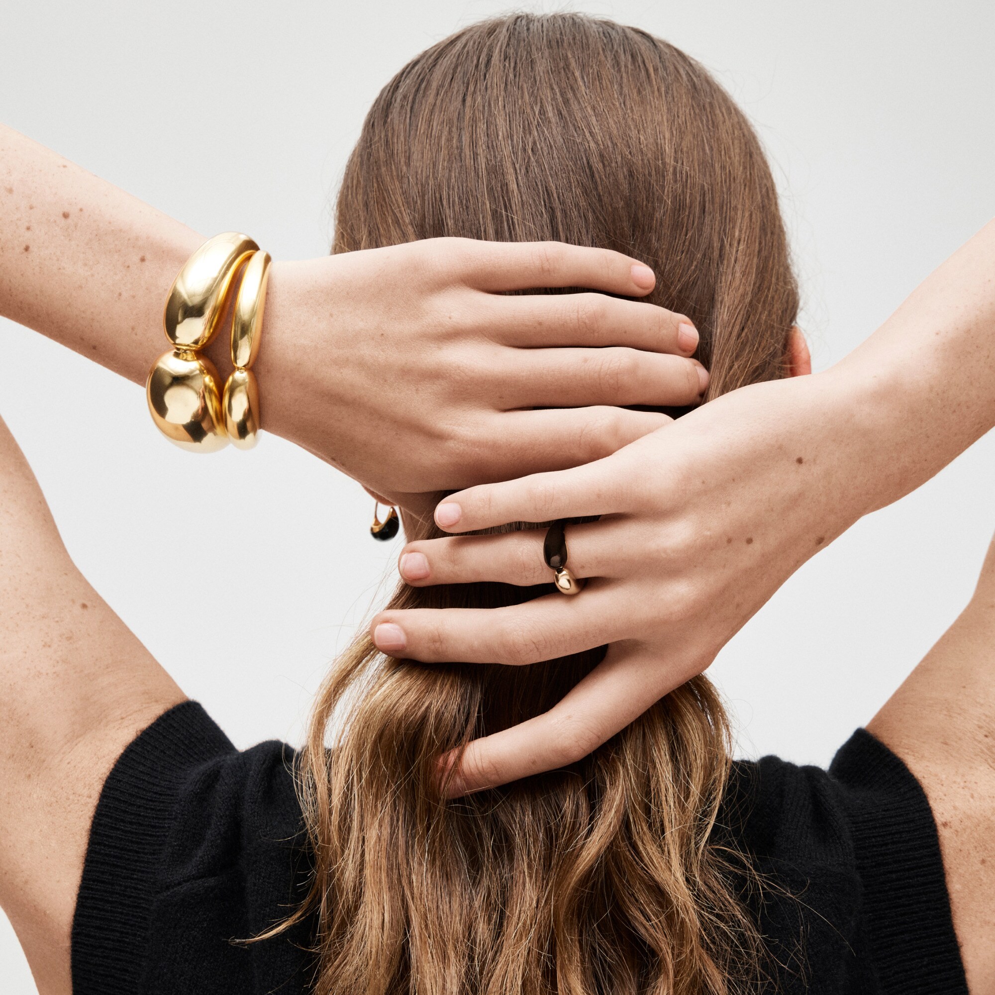 KHIRY X J.Crew two-talon ring with black enamel