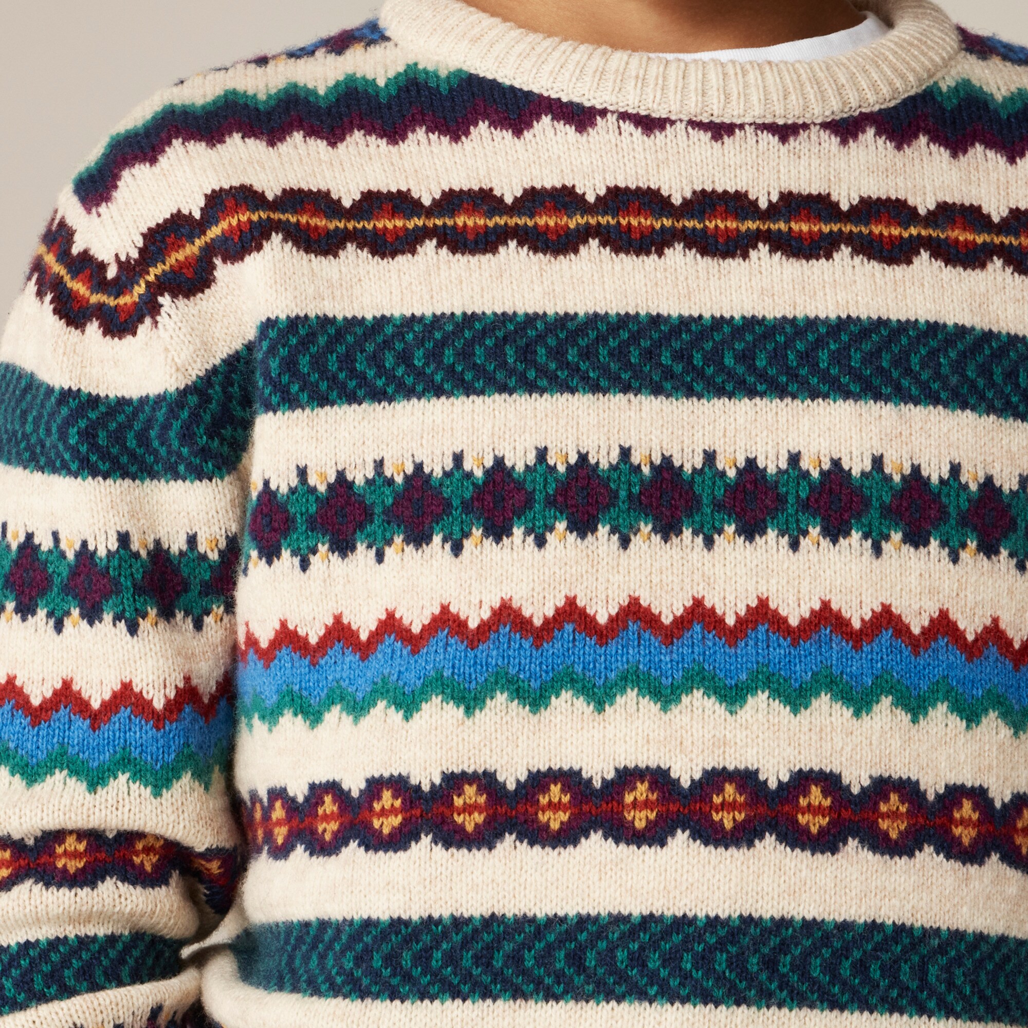 Kids' striped Fair Isle sweater in wool blend