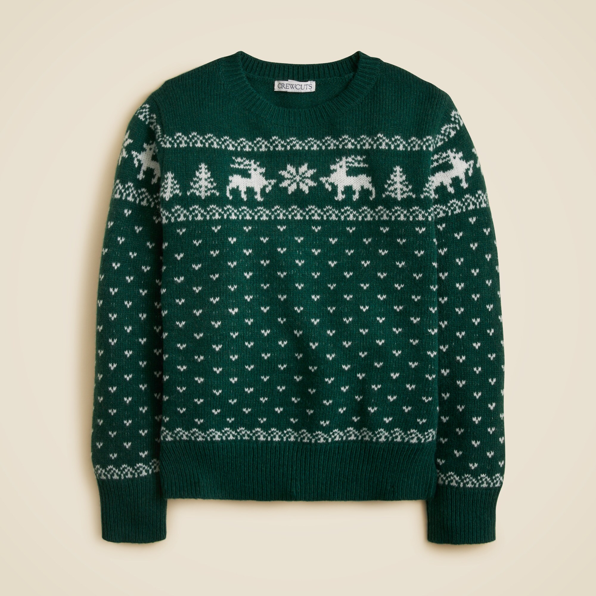 boys Kids' reindeer Fair Isle sweater in wool blend