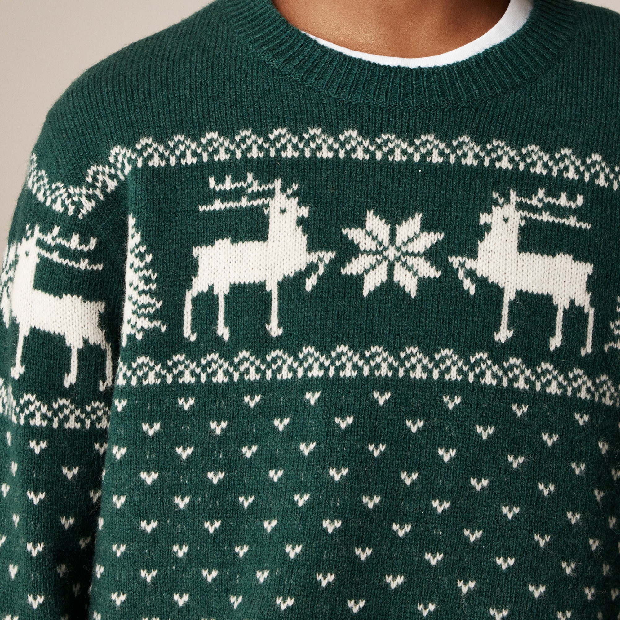 Kids' reindeer Fair Isle sweater in wool blend