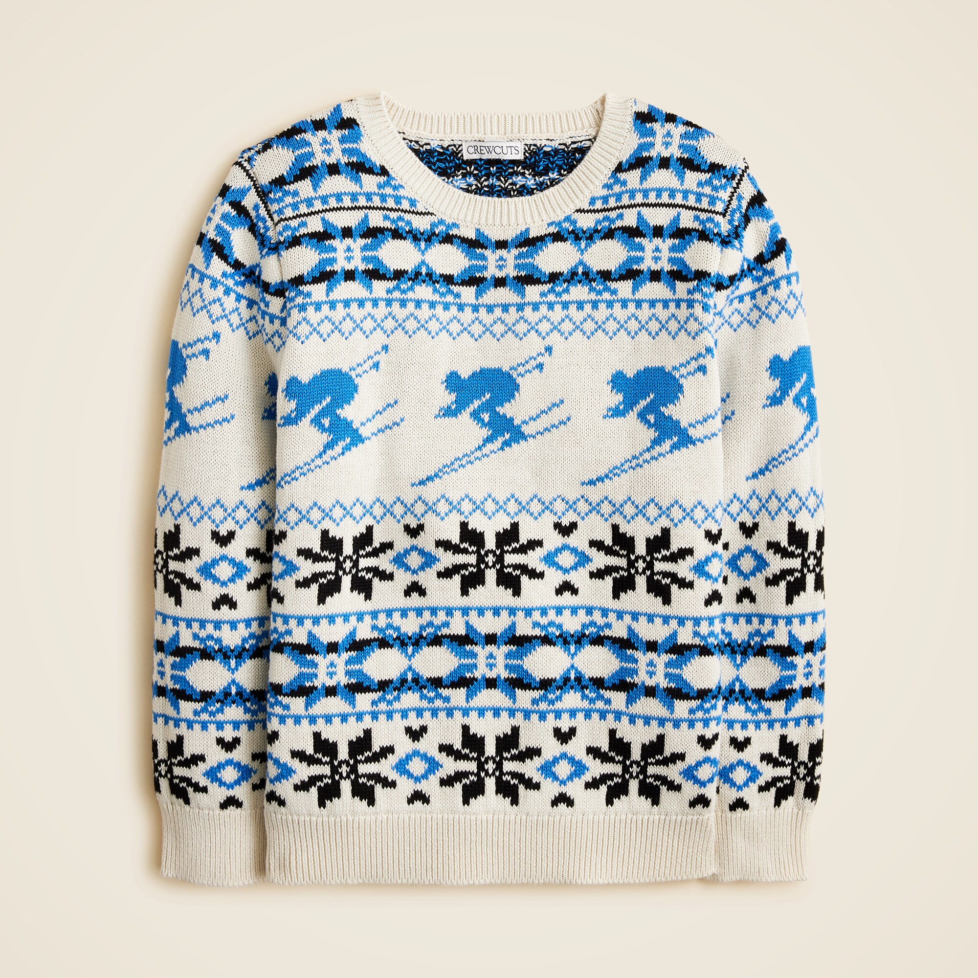 boys Kids' ski Fair Isle sweater in cotton