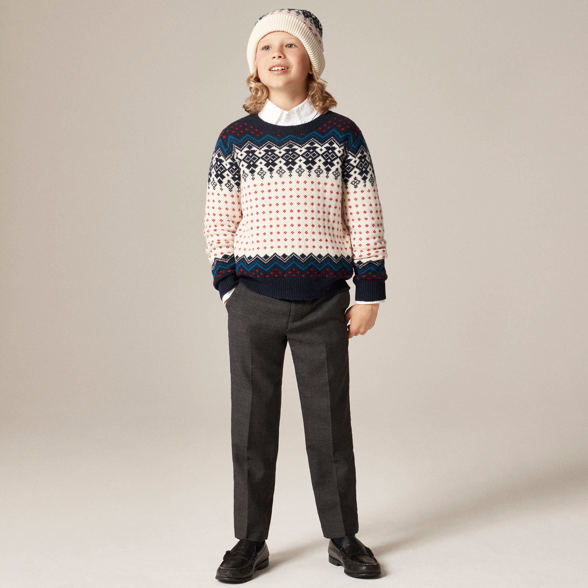  Kids' vintage Fair Isle sweater in wool blend