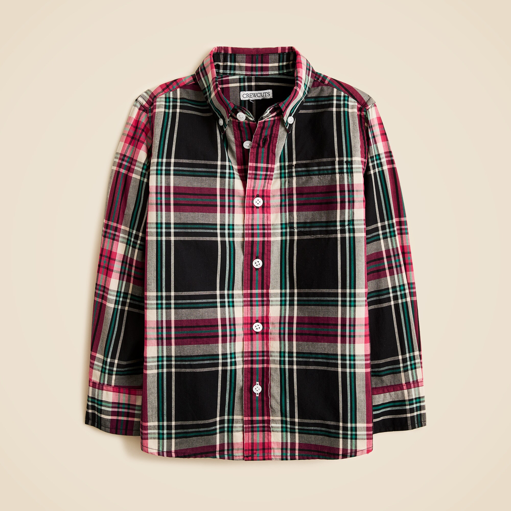 boys Kids' cotton poplin button-down in tartan