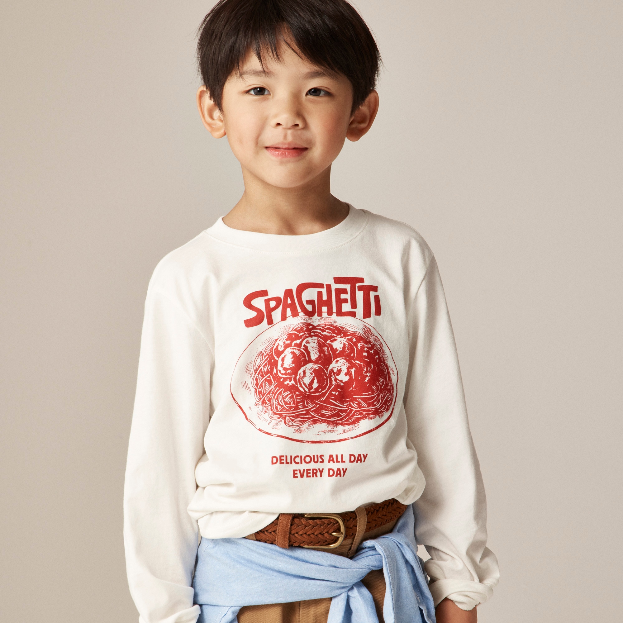Kids' Long-sleeve Spaghetti Graphic T-shirt For Boys | J.Crew