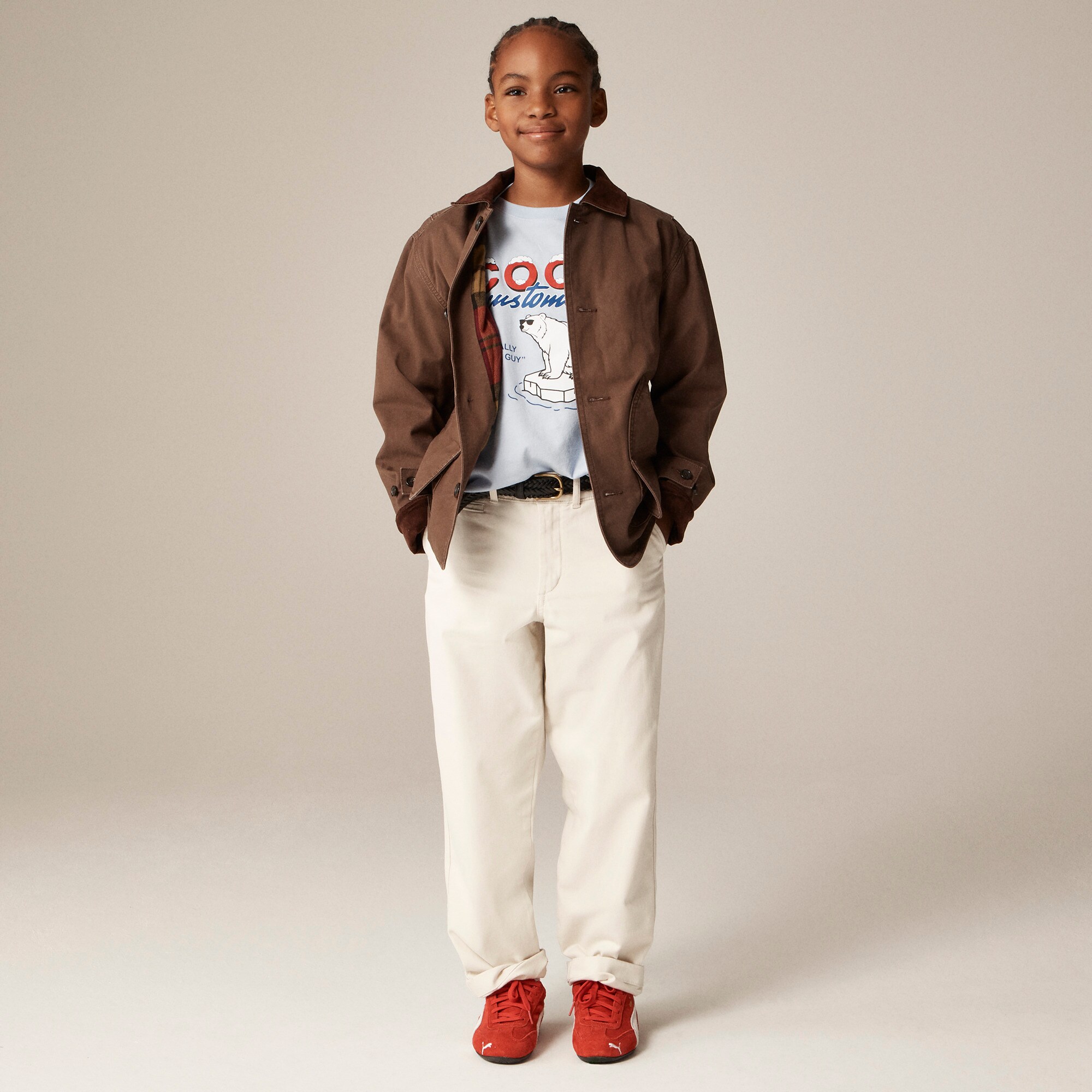 Kids' long-sleeve polar bear graphic T-shirt