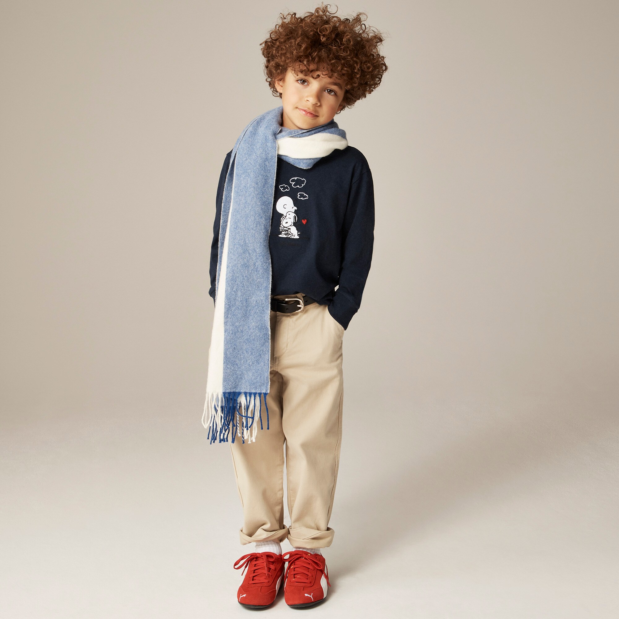 Peanuts® X Crewcuts kids' hug graphic T-shirt with embroidery