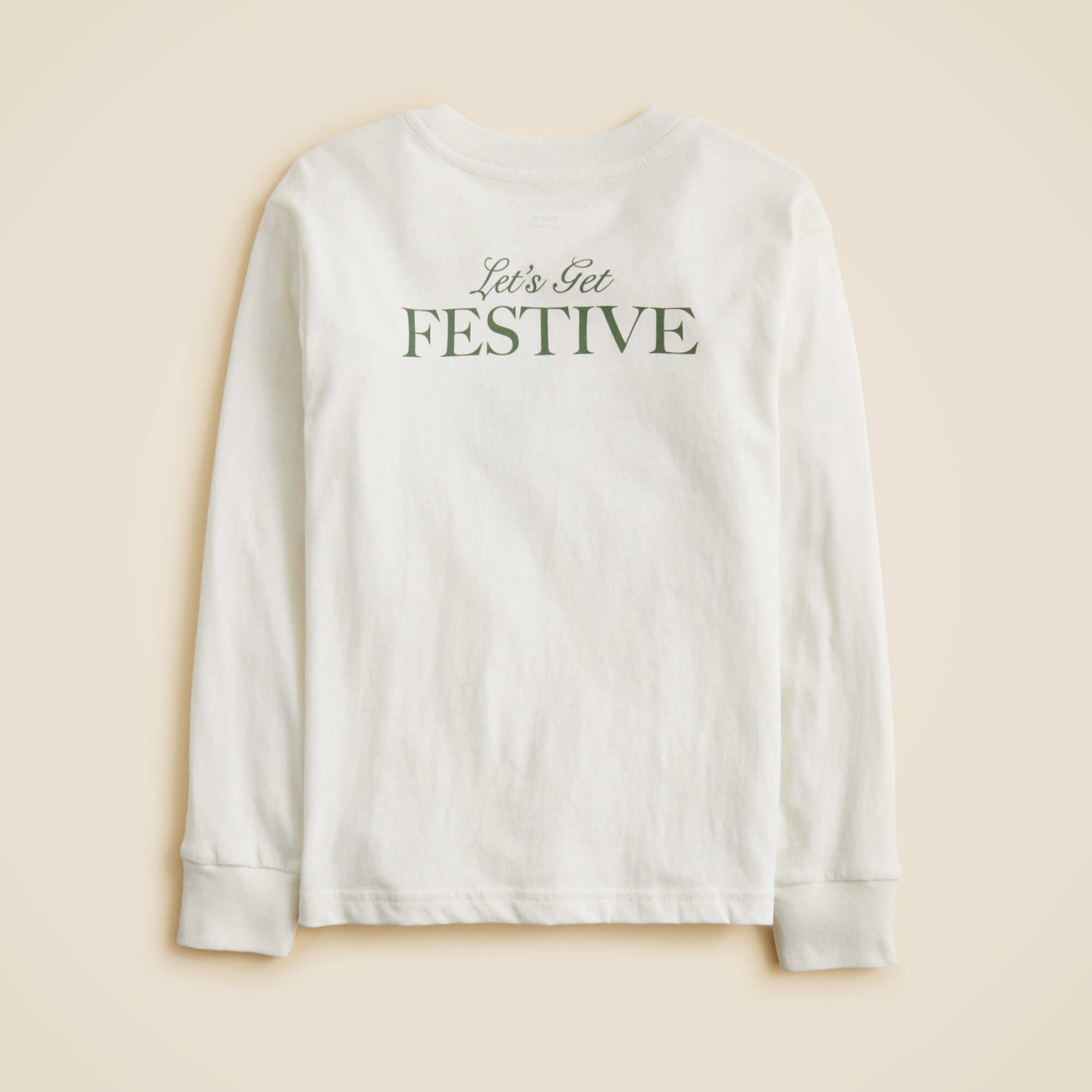 Kids' long-sleeve holiday dogs graphic T-shirt