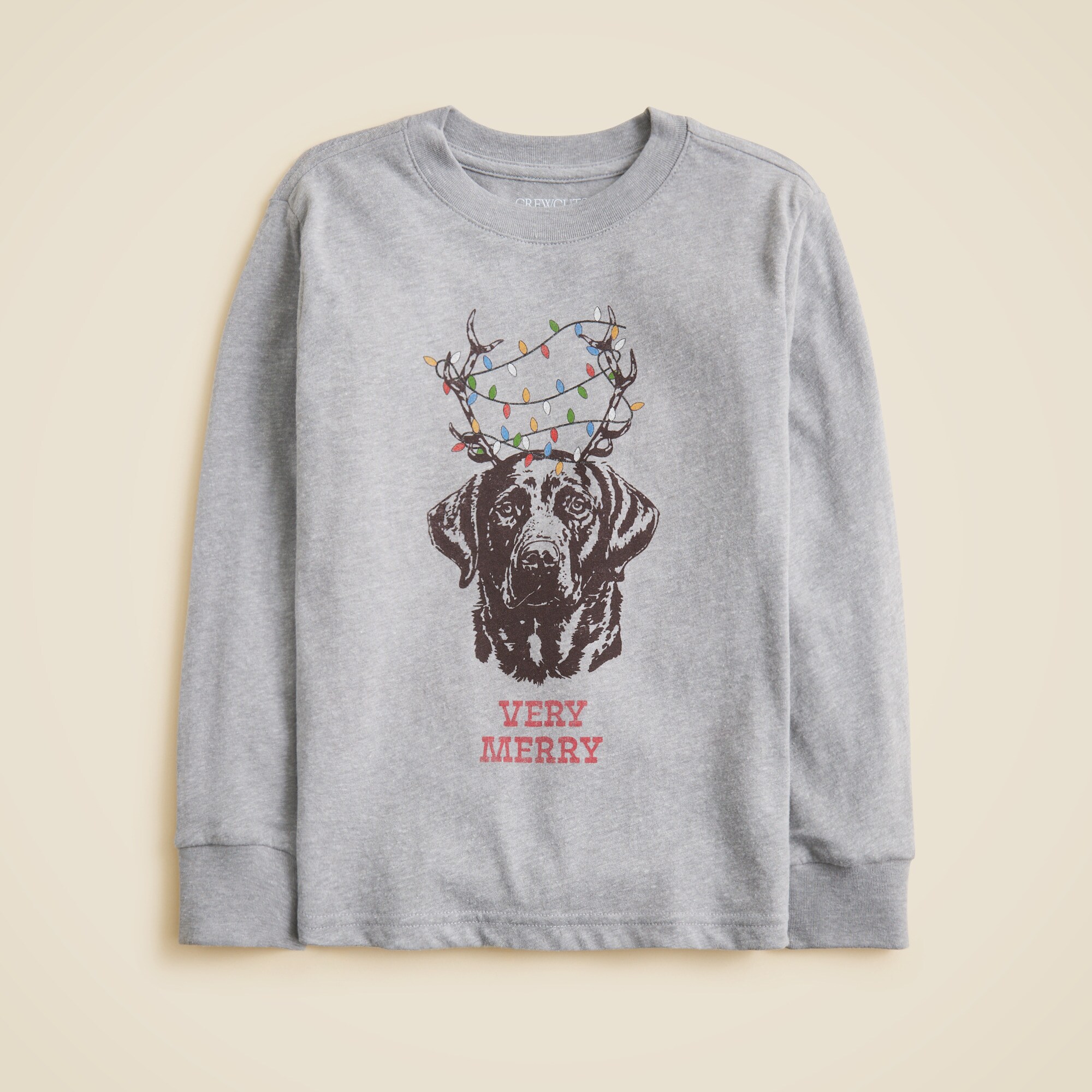  Kids' long-sleeve "Very merry" graphic T-shirt