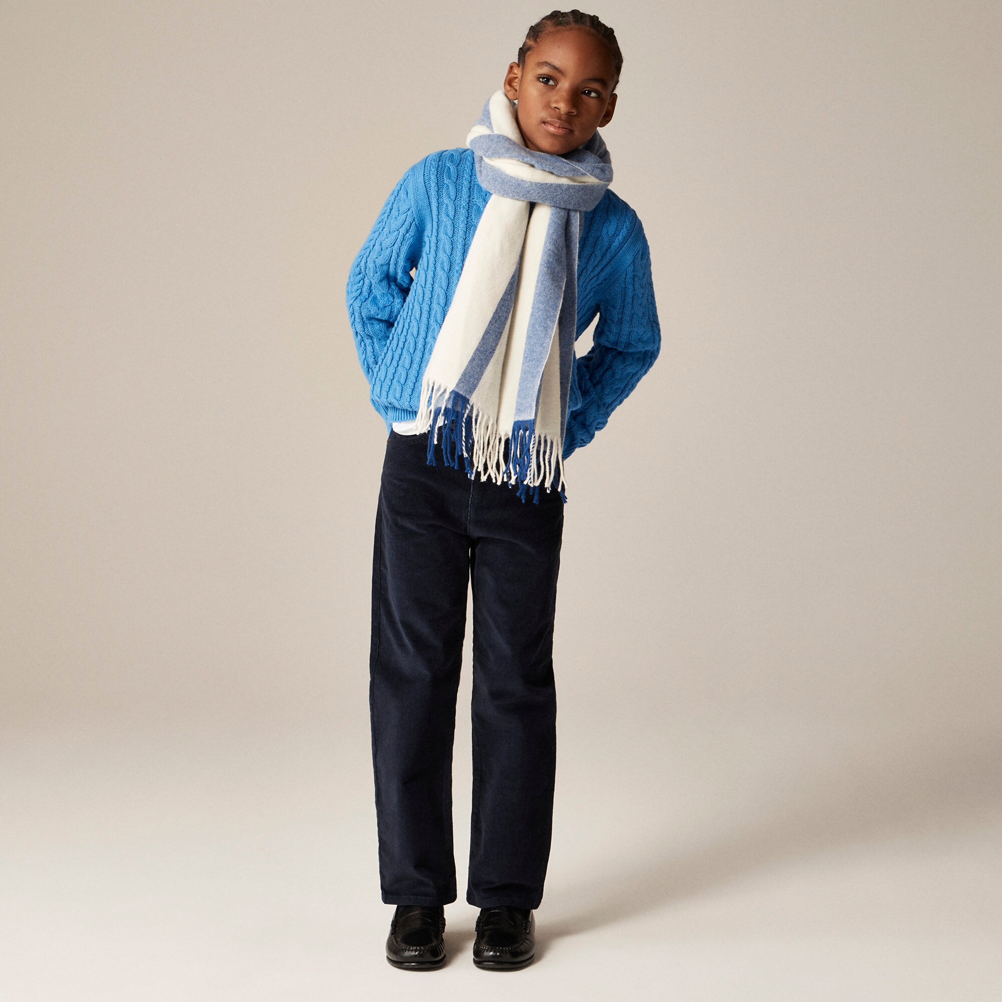 Kids' cable-knit crewneck sweater