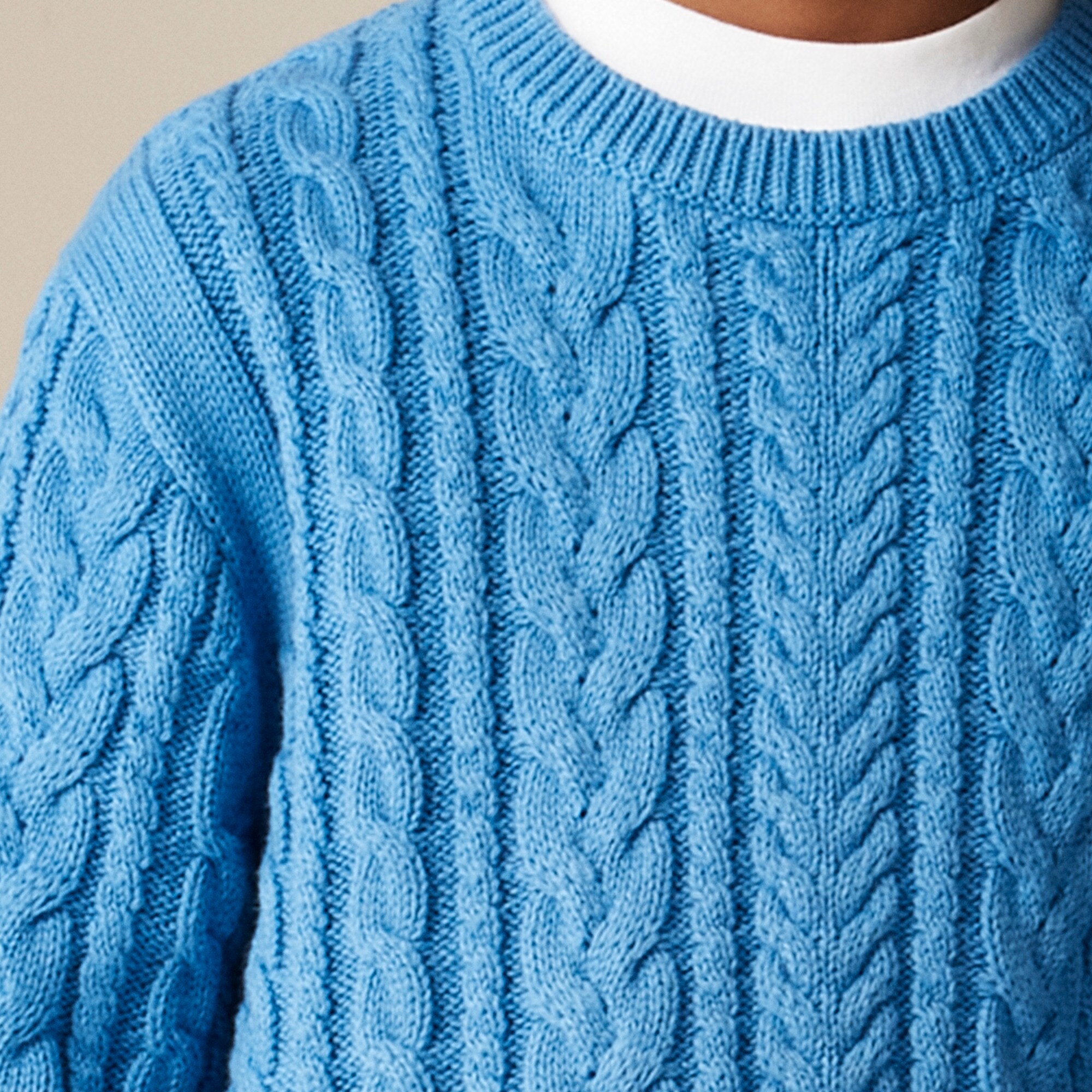 Kids' cable-knit crewneck sweater