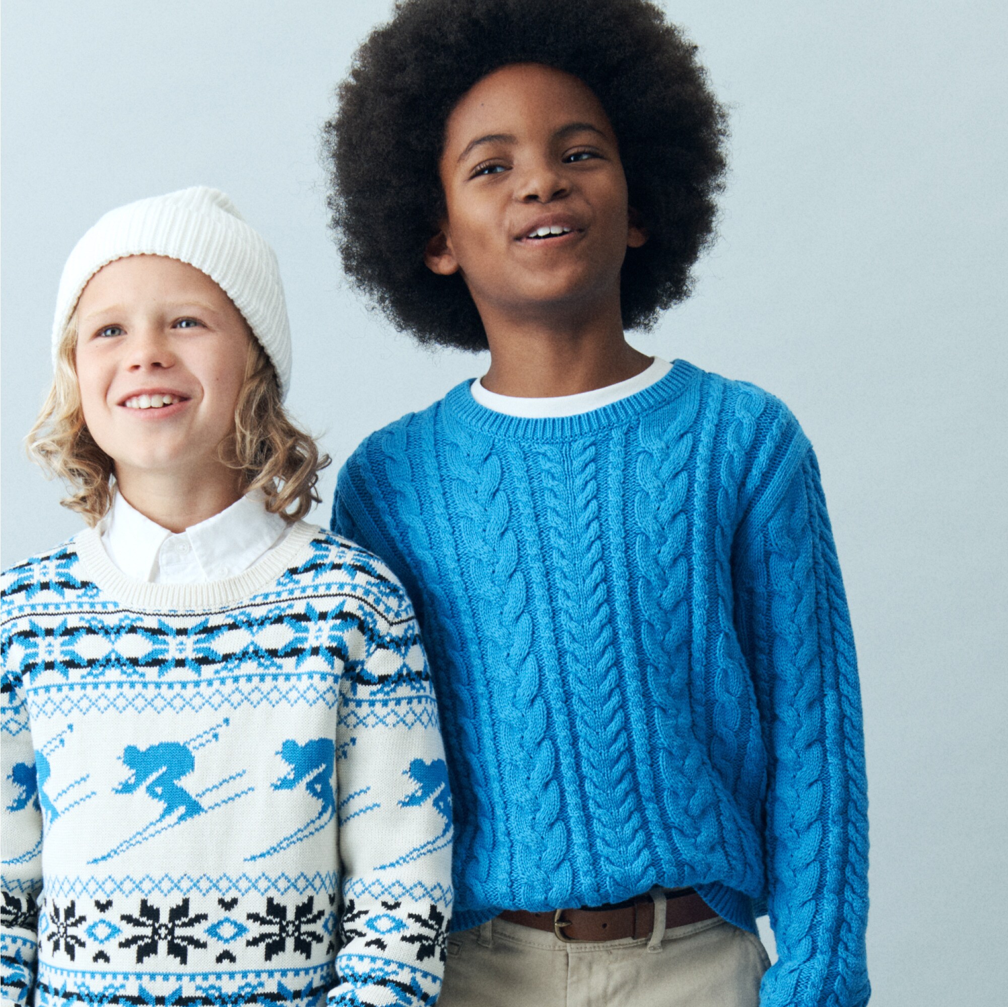 Kids' cable-knit crewneck sweater