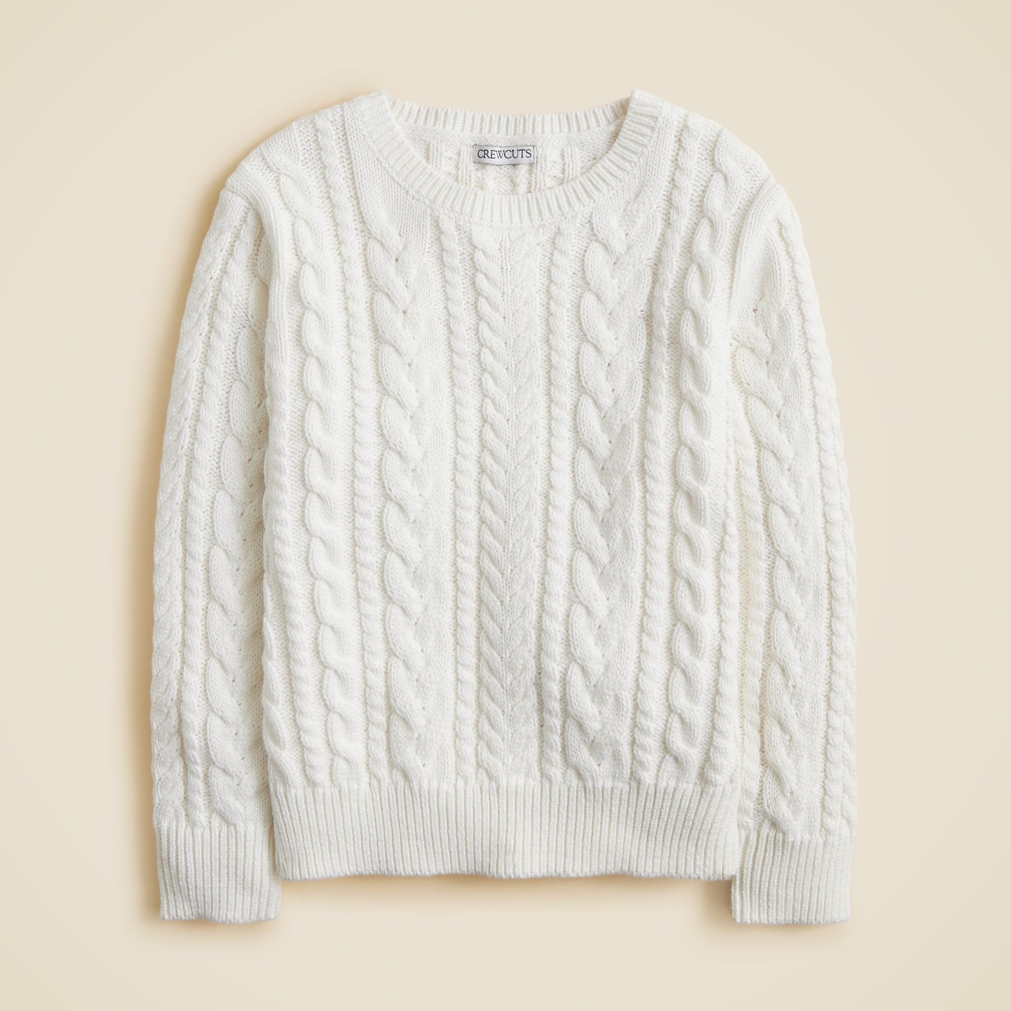  Kids' cable-knit crewneck sweater