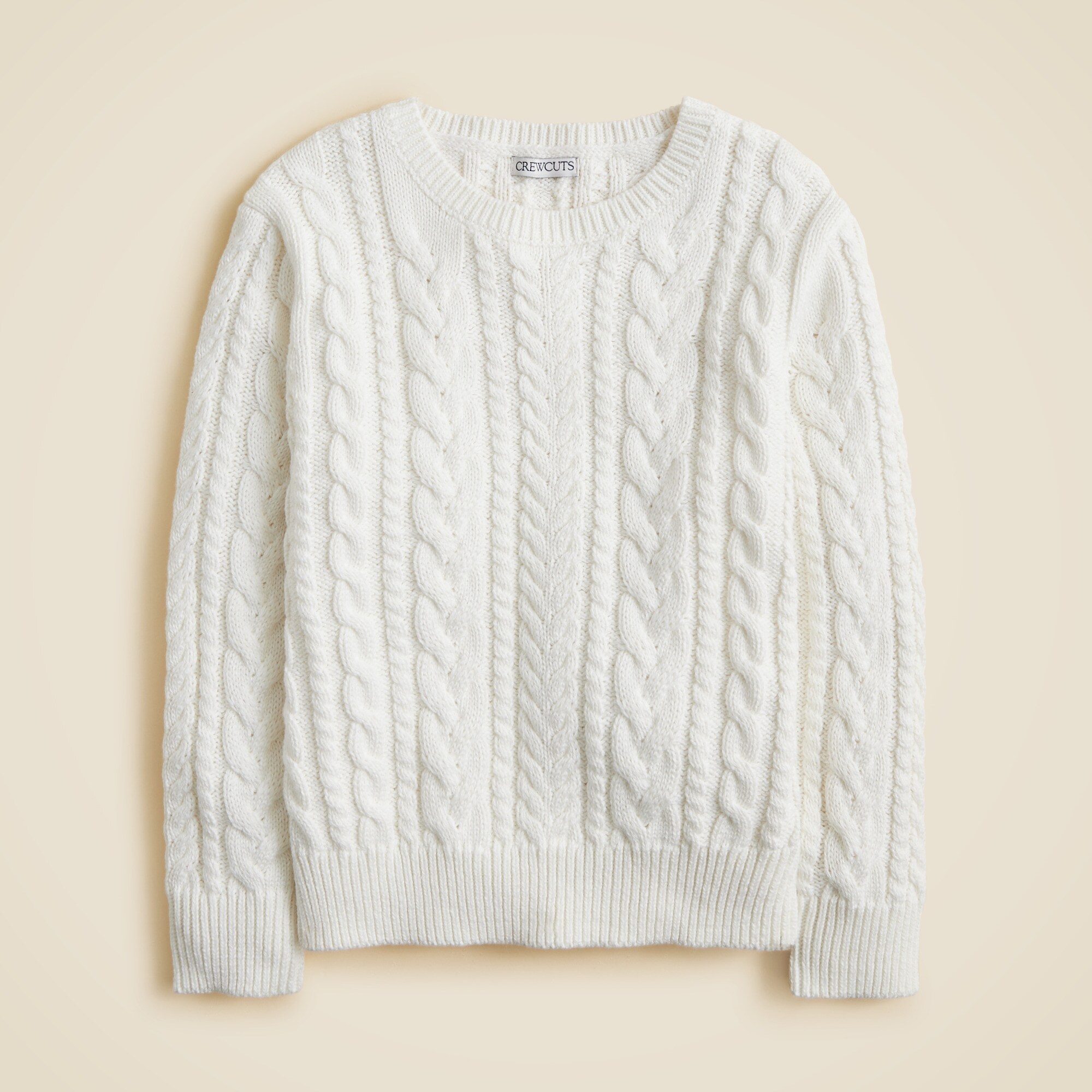 Kids' cable-knit crewneck sweater