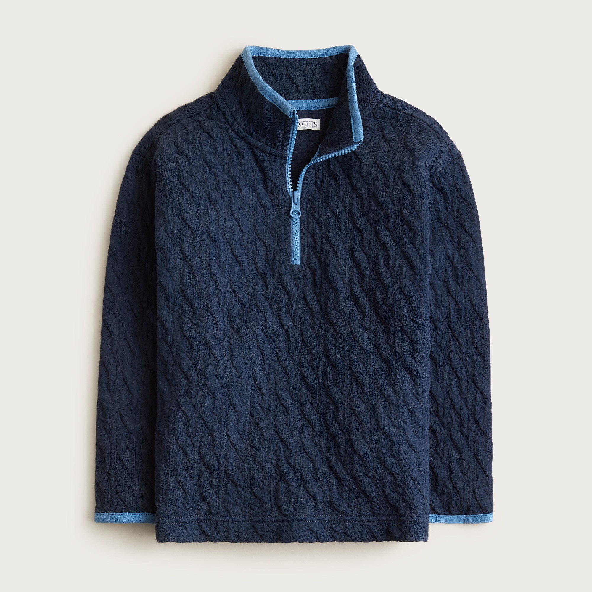 Kids' cable-knit quilted quarter-zip pullover