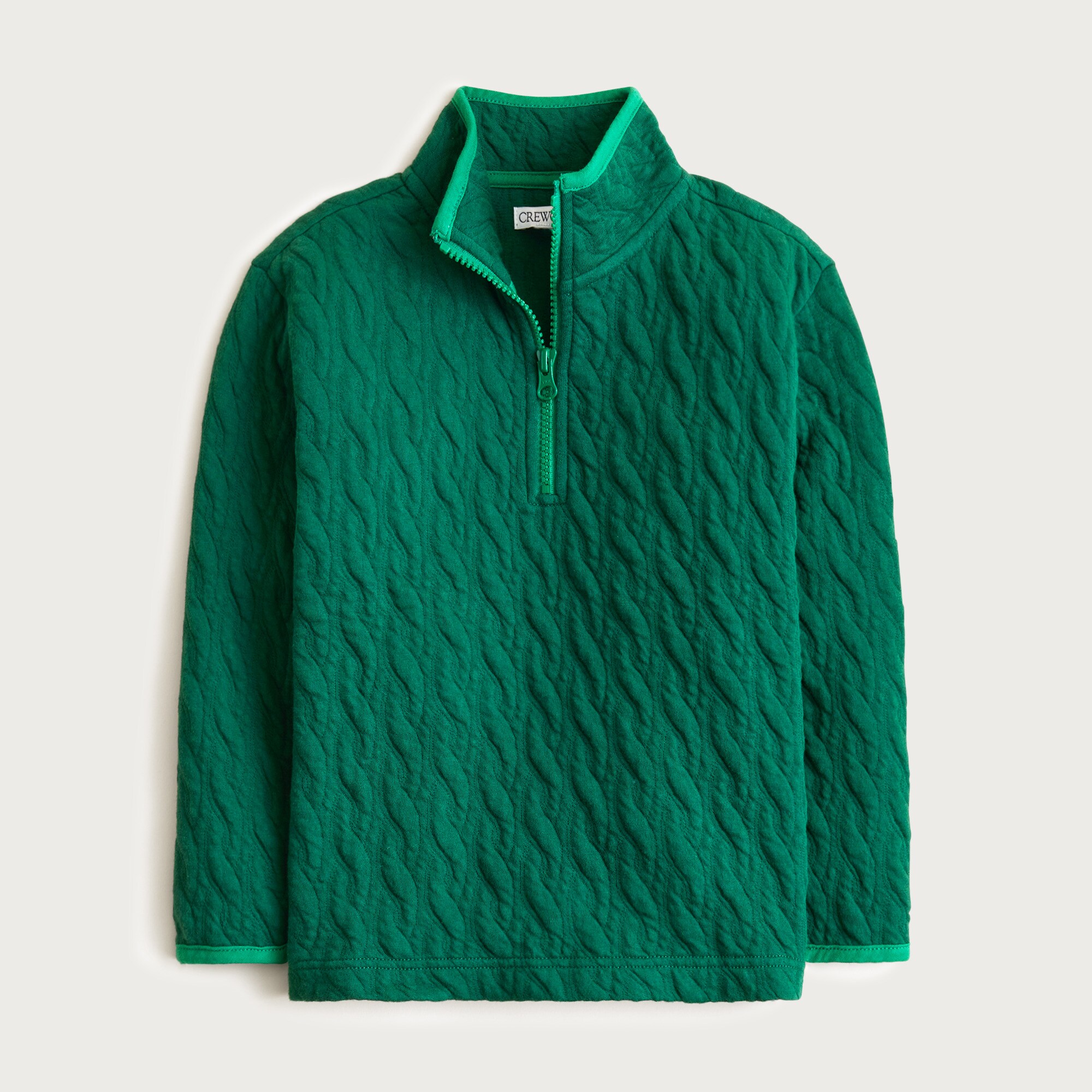  Kids' cable-knit quilted quarter-zip pullover