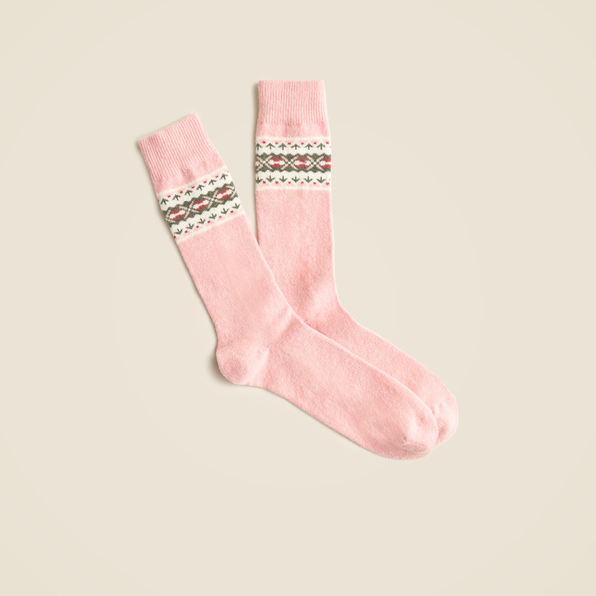  Fair Isle wool-blend socks