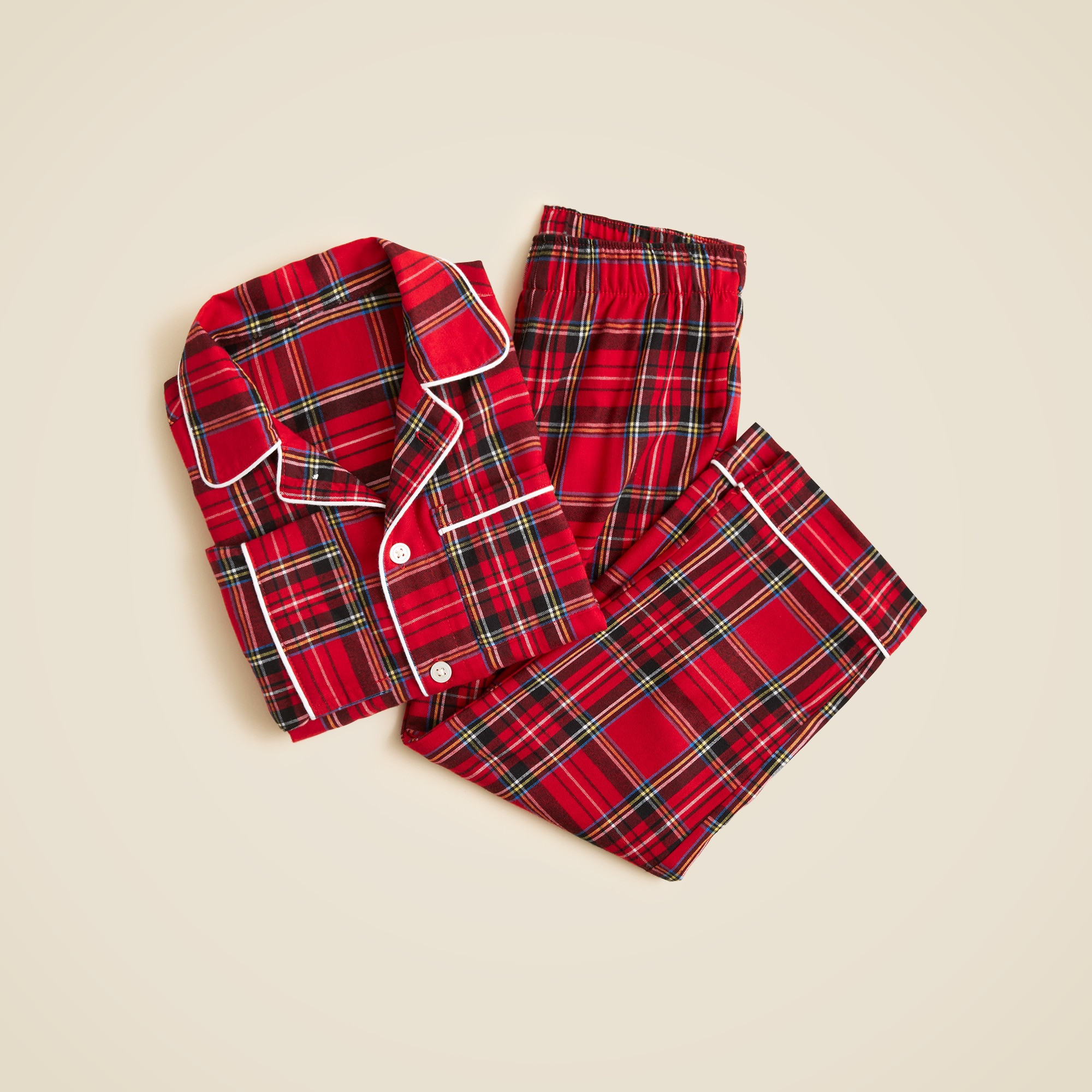 Kids' printed cotton poplin pajama set