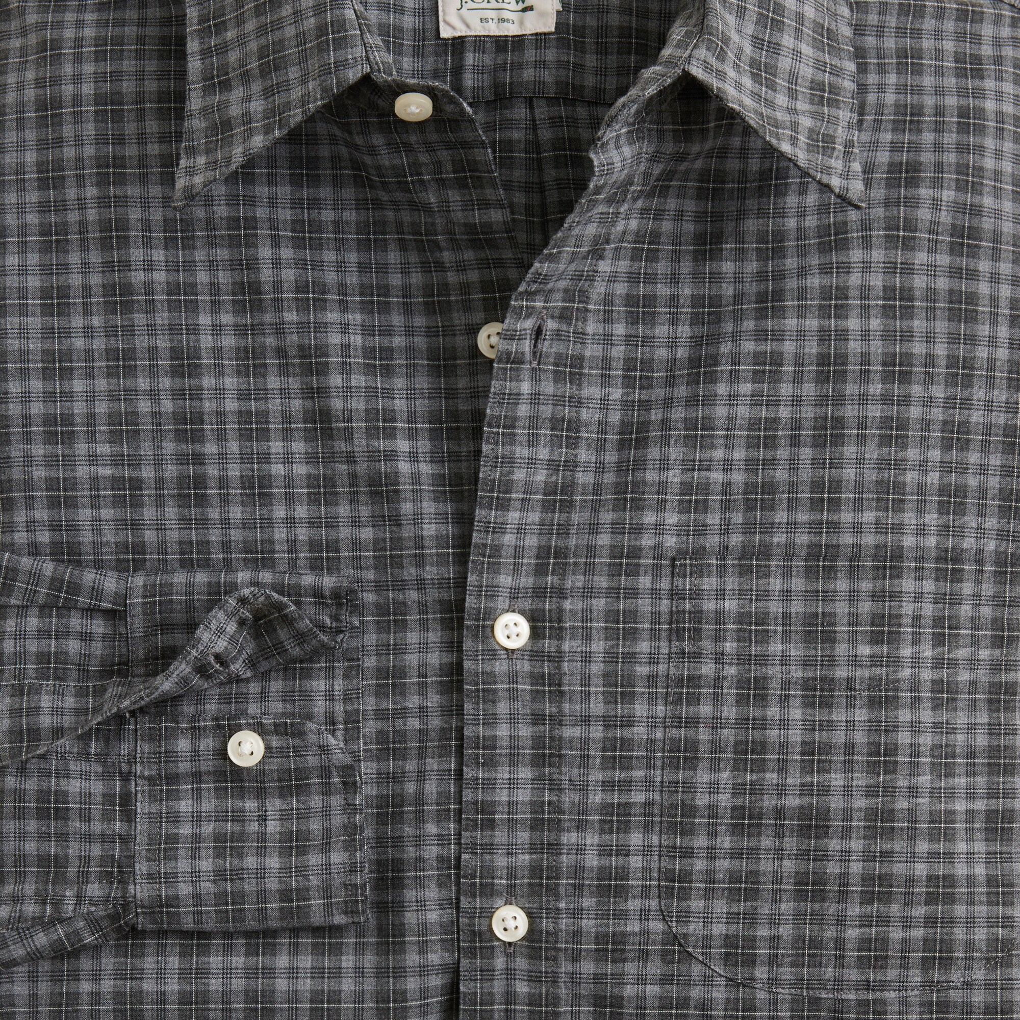 Secret Wash cotton poplin shirt with point collar