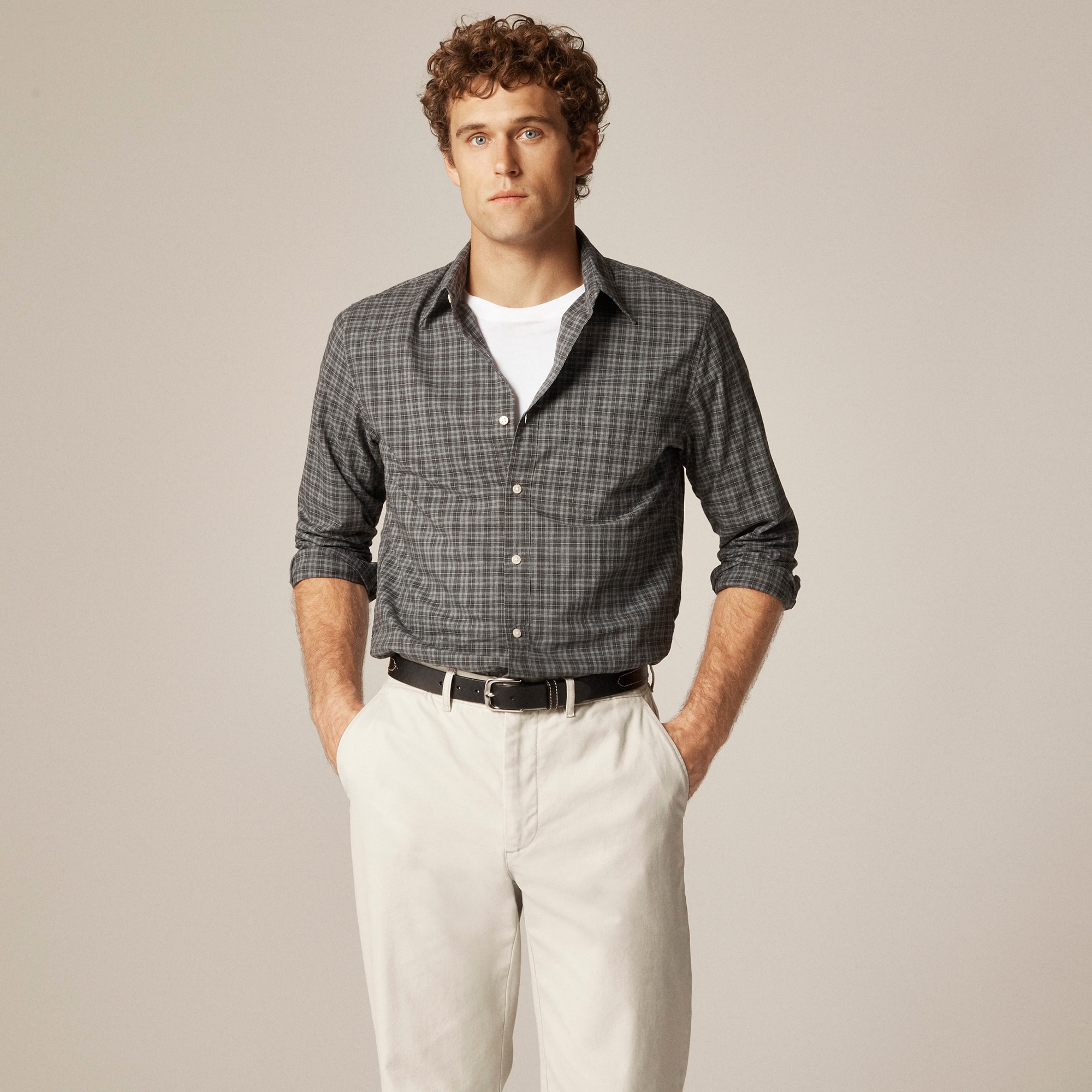 Secret Wash Cotton Poplin Shirt With Point Collar For Men | J.Crew