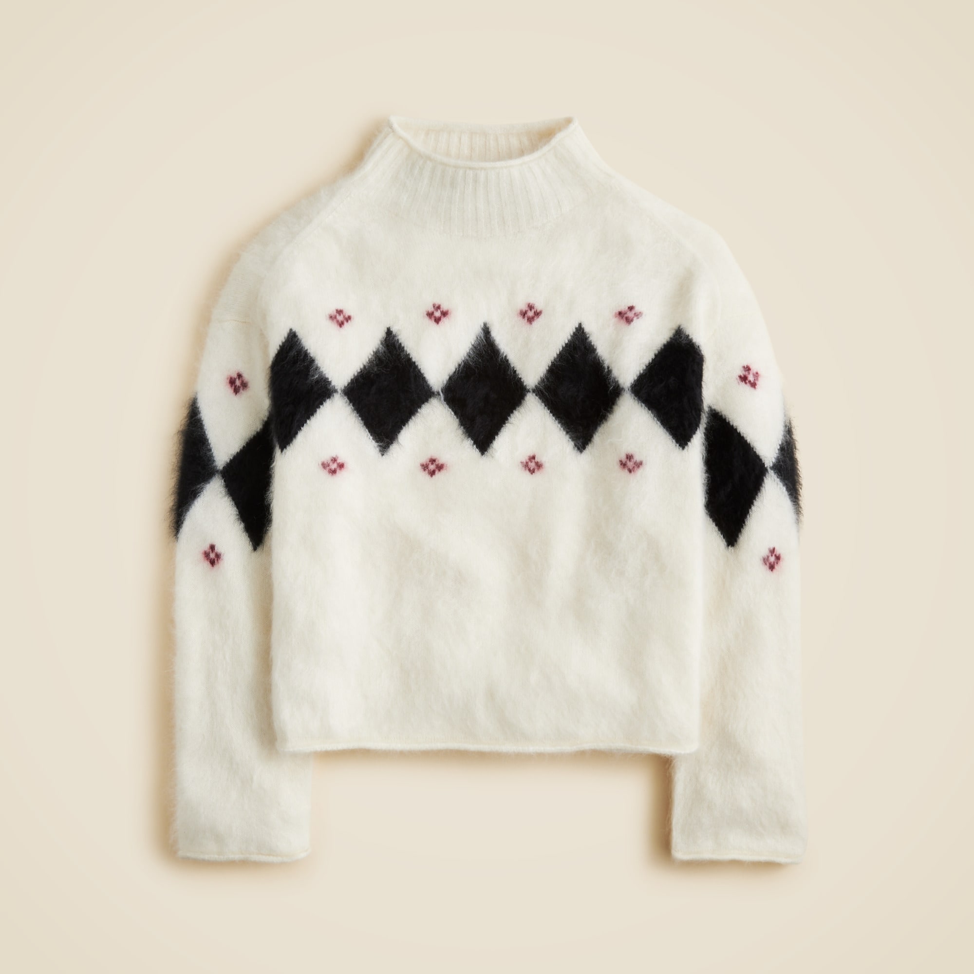 Brushed Cashmere 2025 Rollneck™ Sweater In Argyle For Women | J.Crew