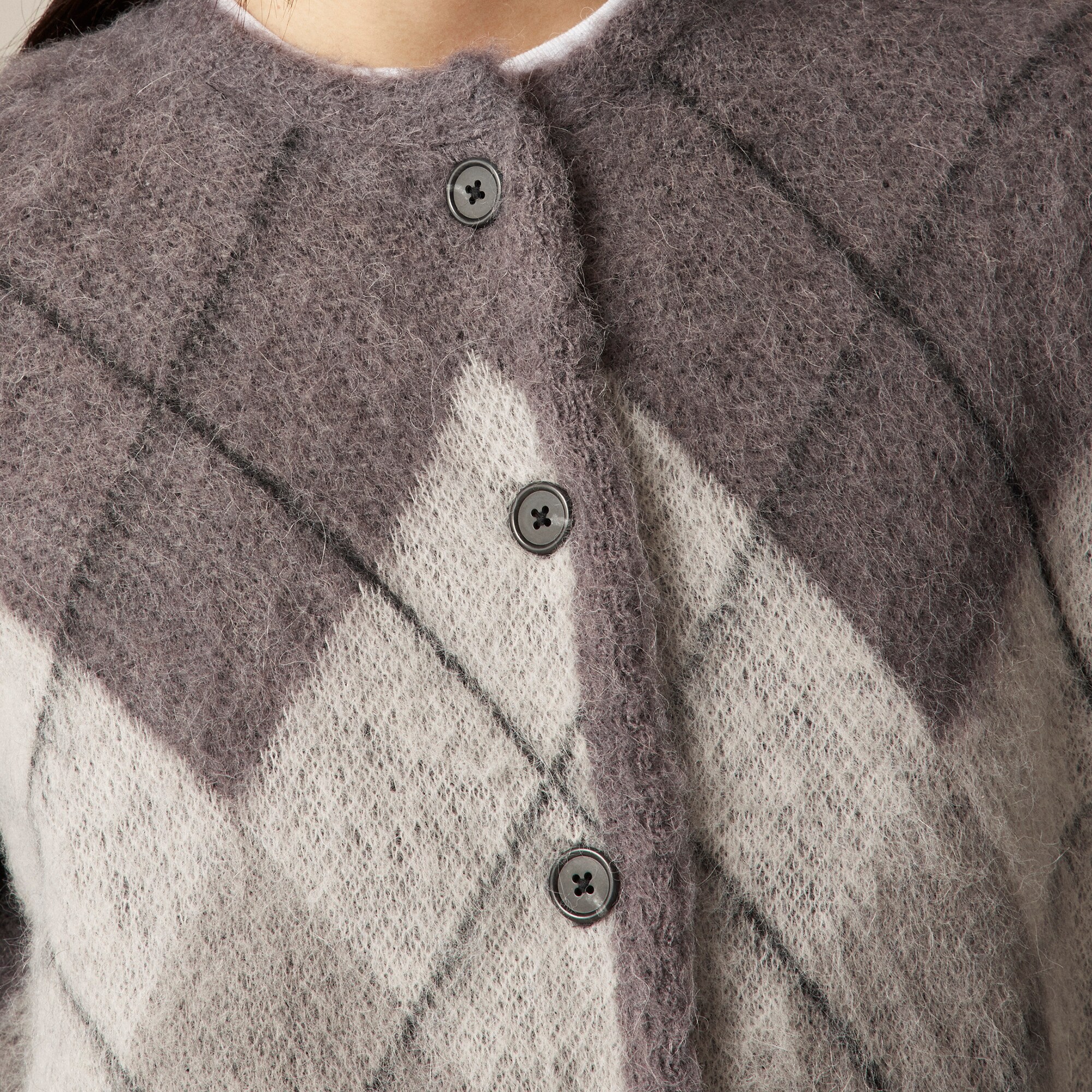 Cardigan in argyle wool blend