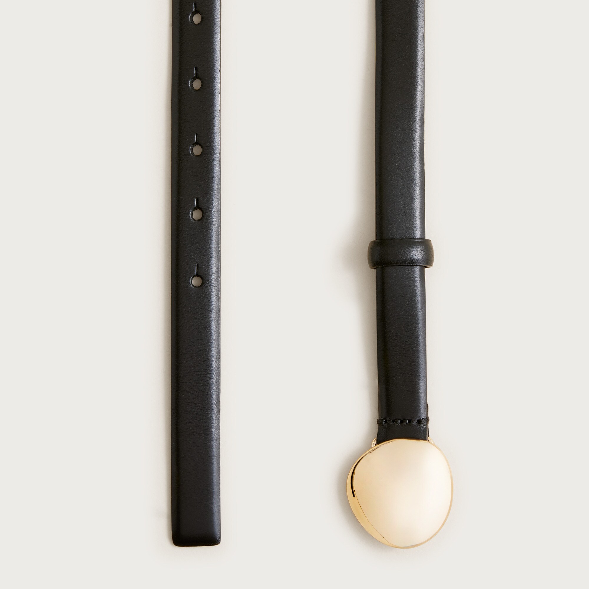 Skinny disc belt in leather