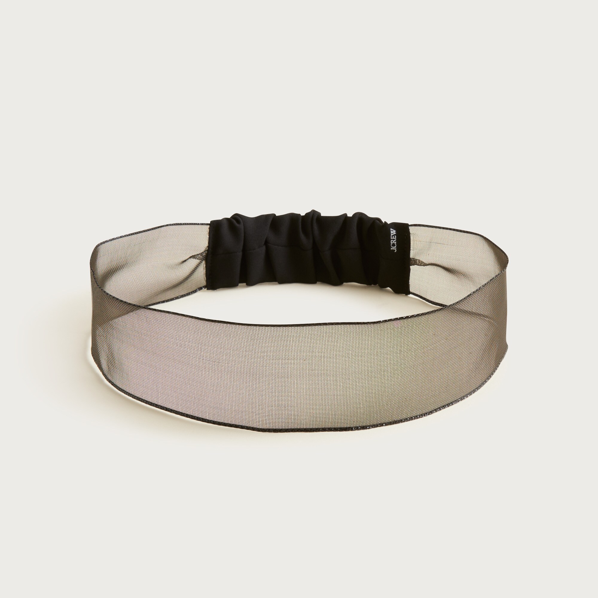 J.Crew Black Silk Blend Embellished Sash Belt Headband Mint Stones Belt- 1.75 main image 4