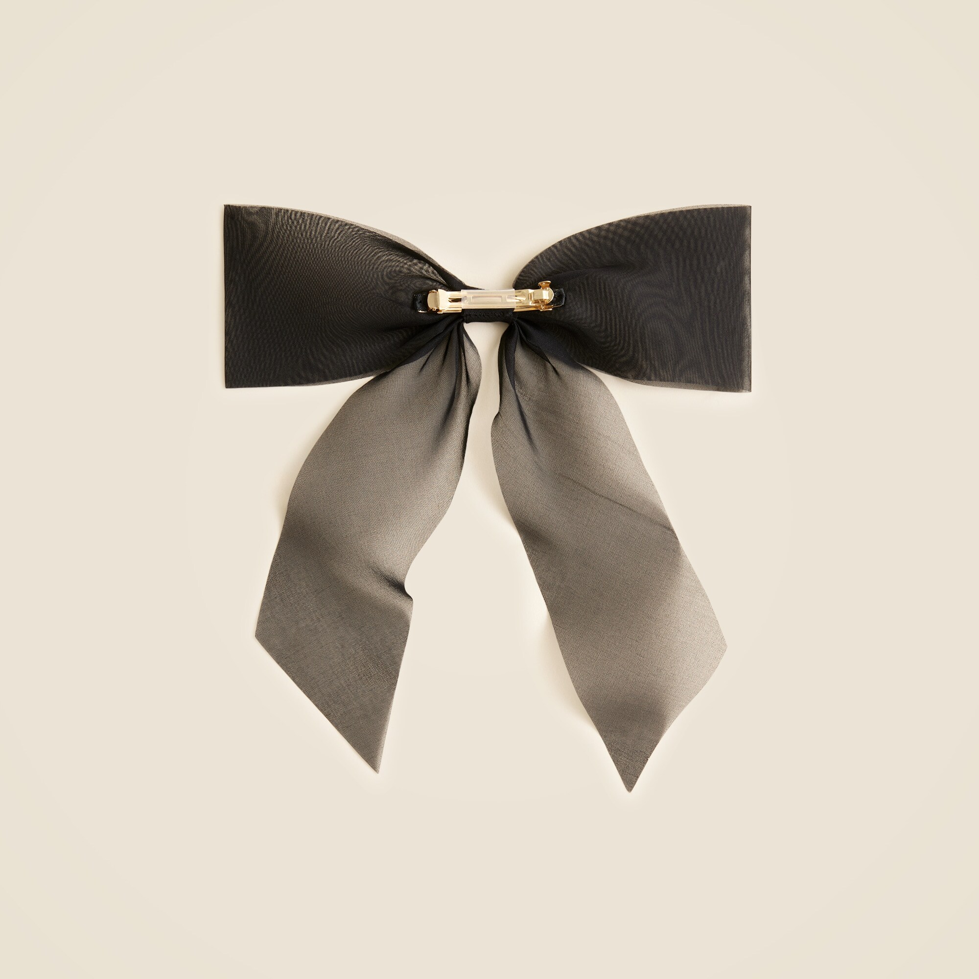 J.Crew Satin Bow Rhinestone Hair Clip, Black/ Silver Jumwrit Large Bow Hair Clip Rhinestone Hair Barrette Strong  main image 3