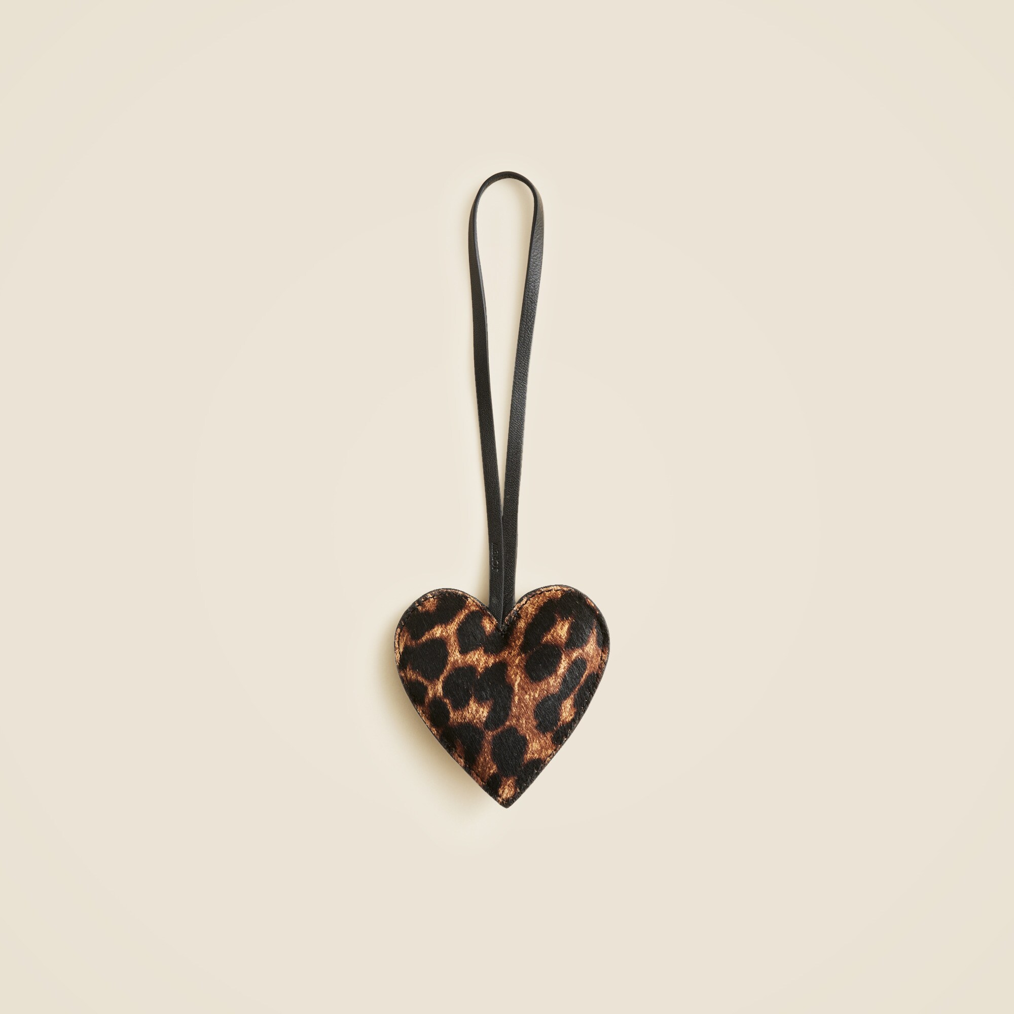  Heart bag charm in leopard-print calf hair