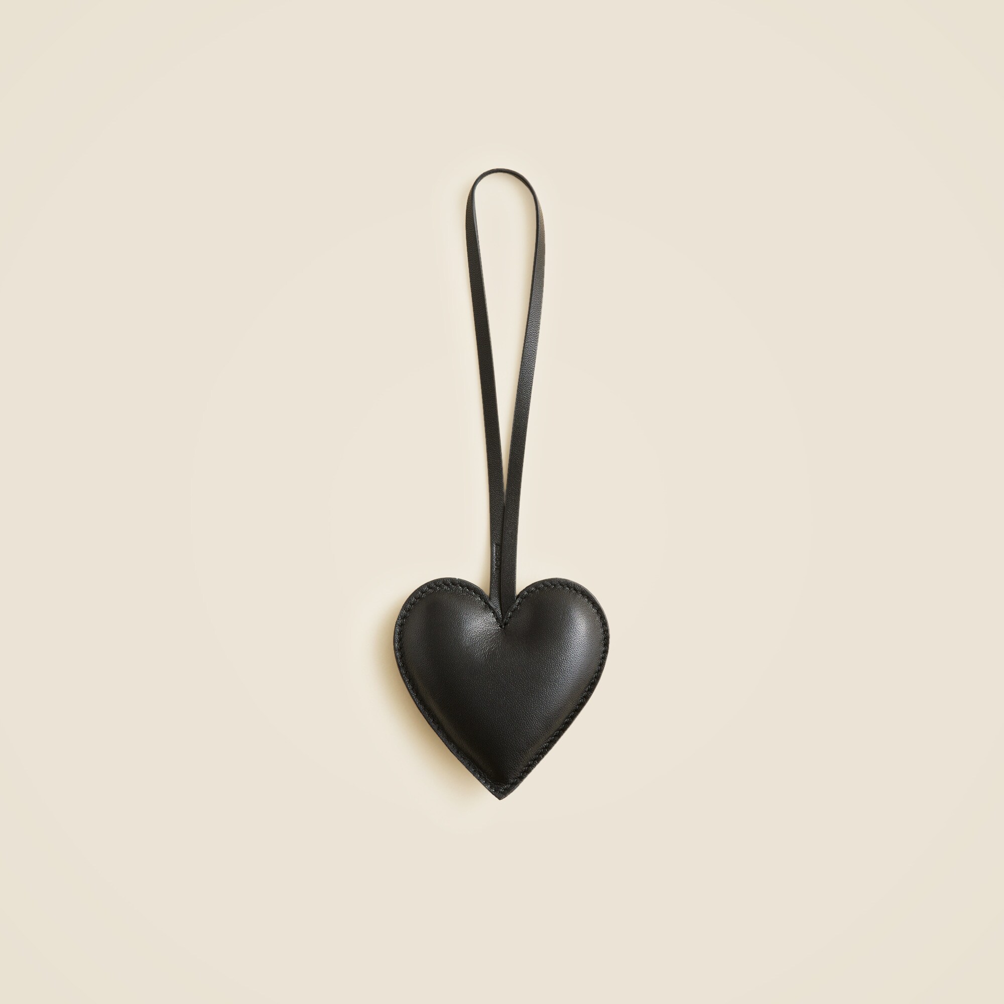 Heart bag charm in leather