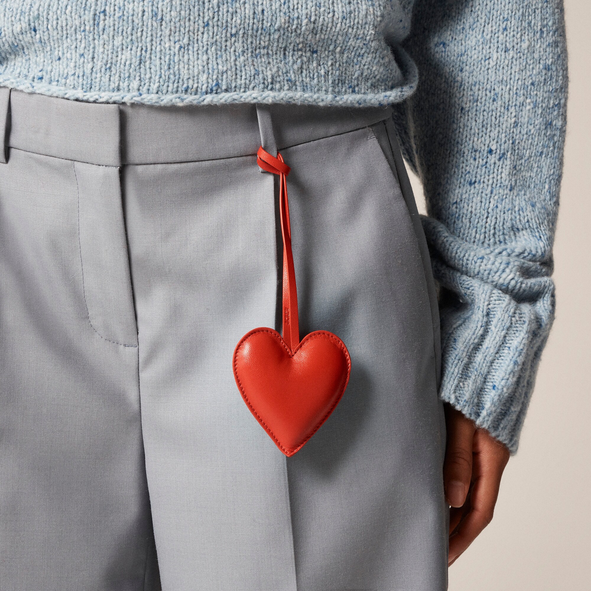  Heart bag charm in leather