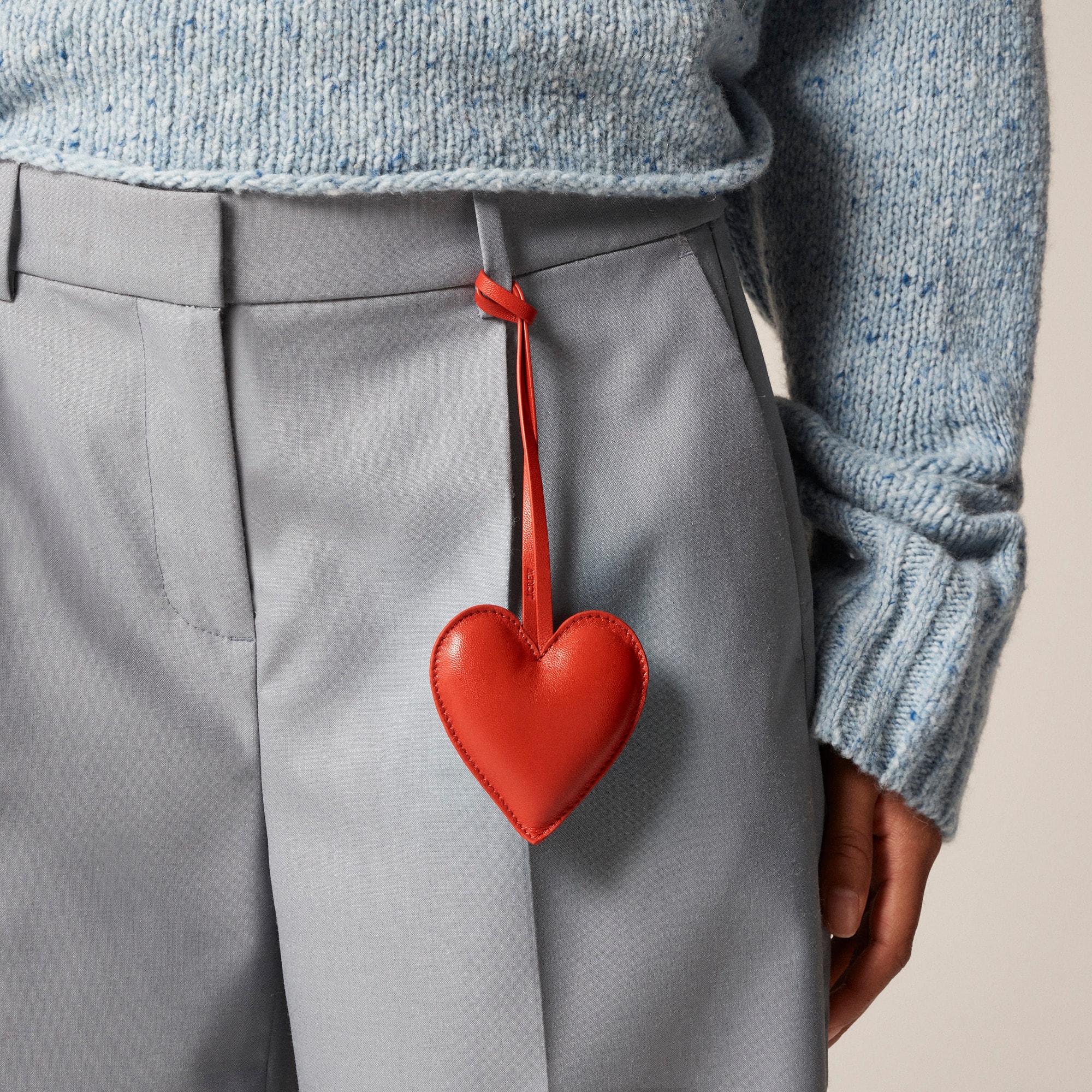 womens Heart bag charm in leather