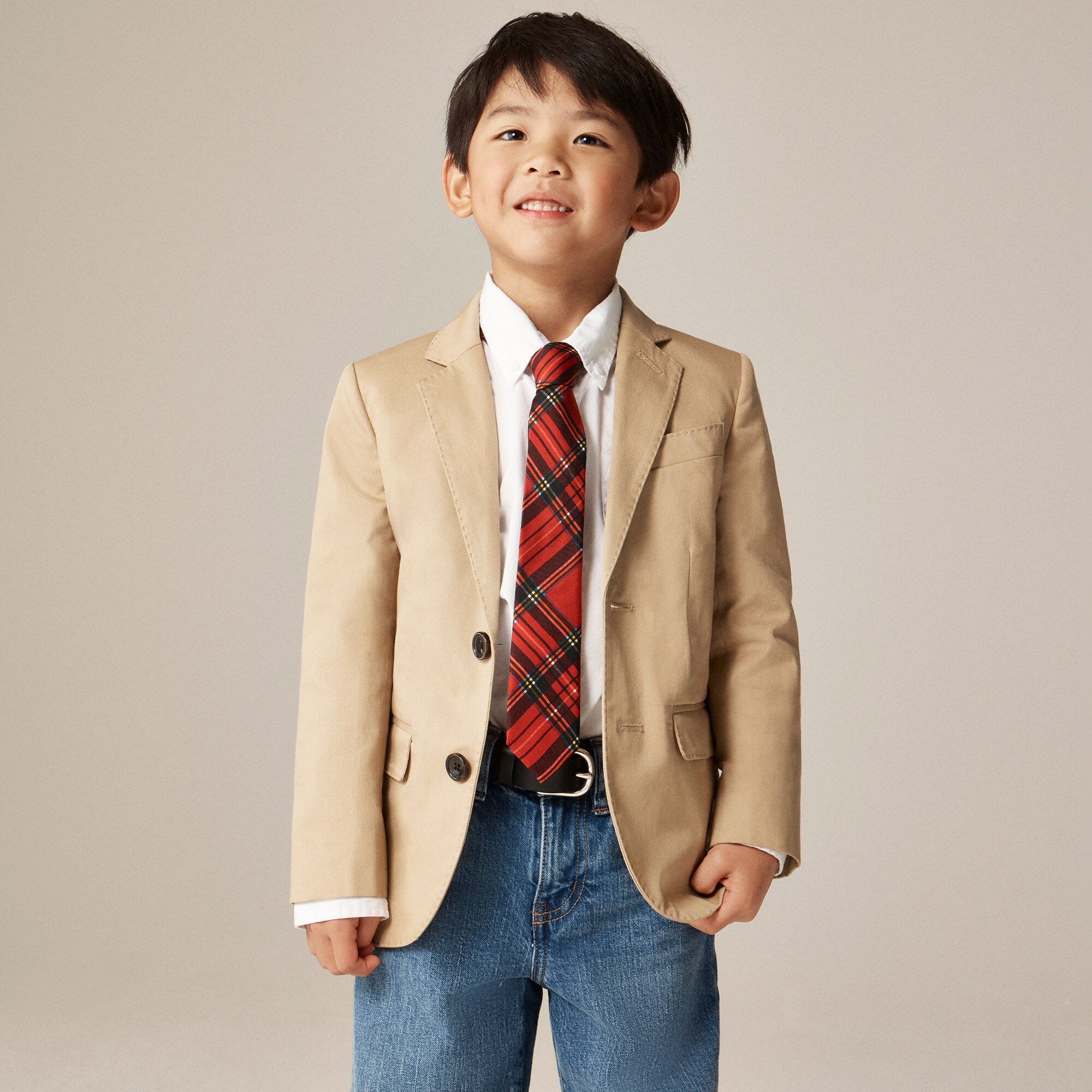 boys Boys' silk tie in Good Tidings plaid