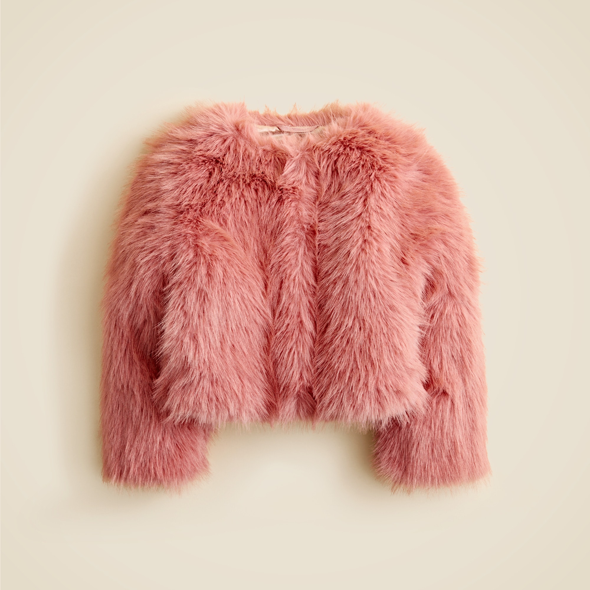 girls Crewcuts Collection cropped faux-fur jacket