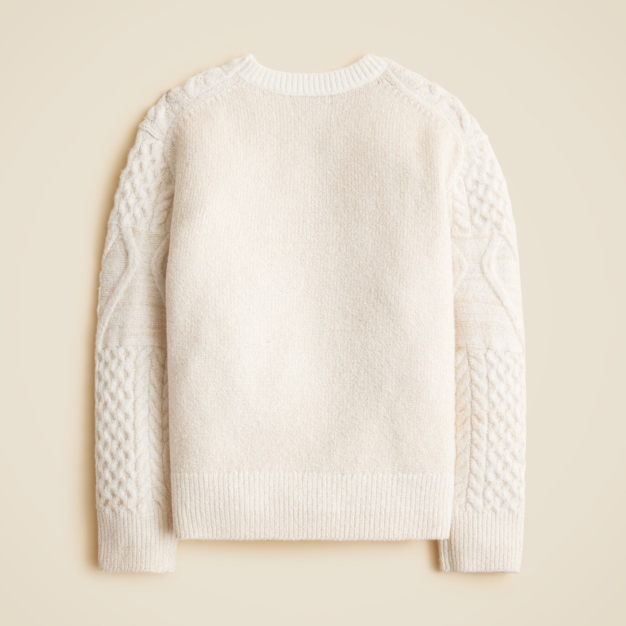 Girls' heart cable-knit sweater with Lurex® metallic threads