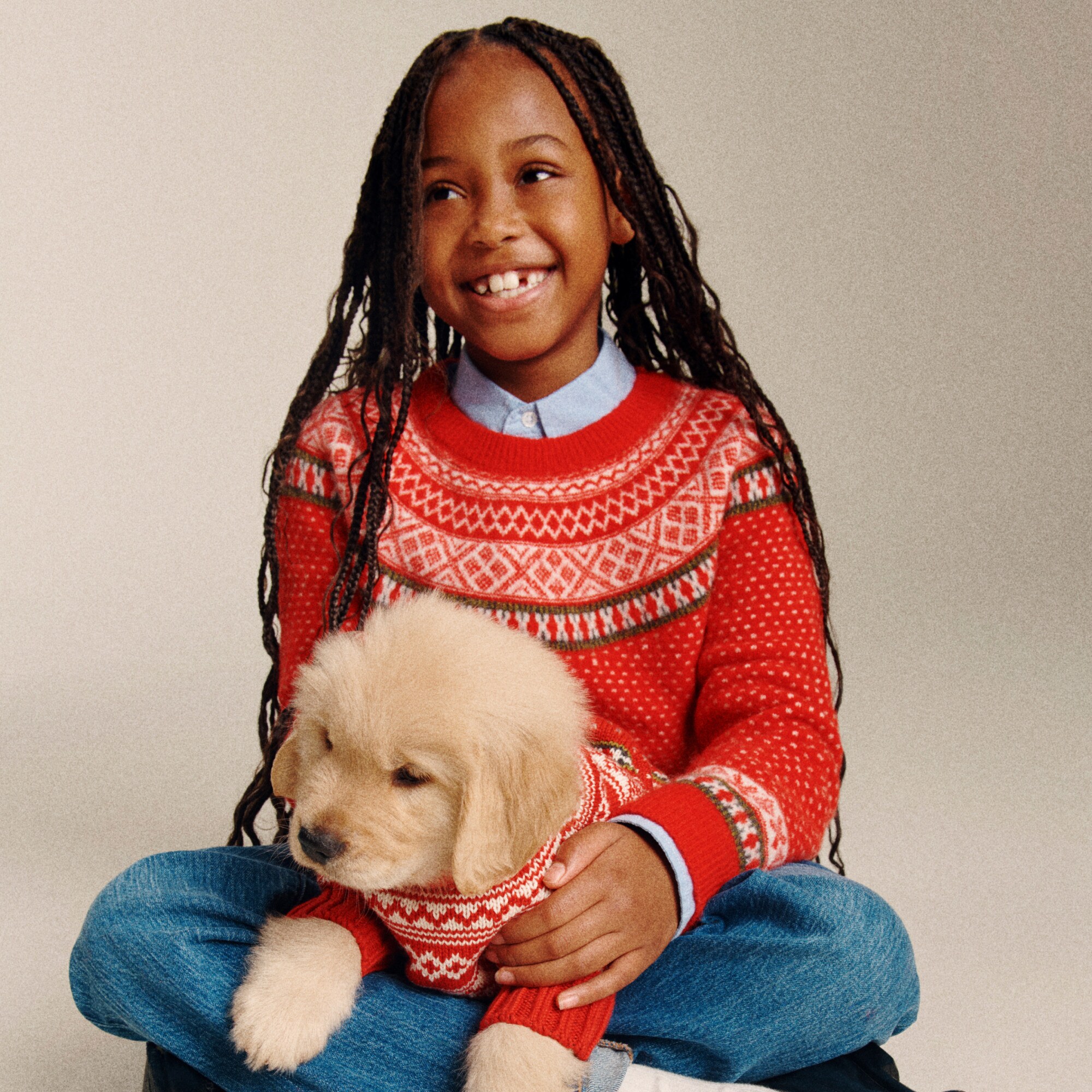 girls Girls' classic Fair Isle sweater in Supersoft yarn