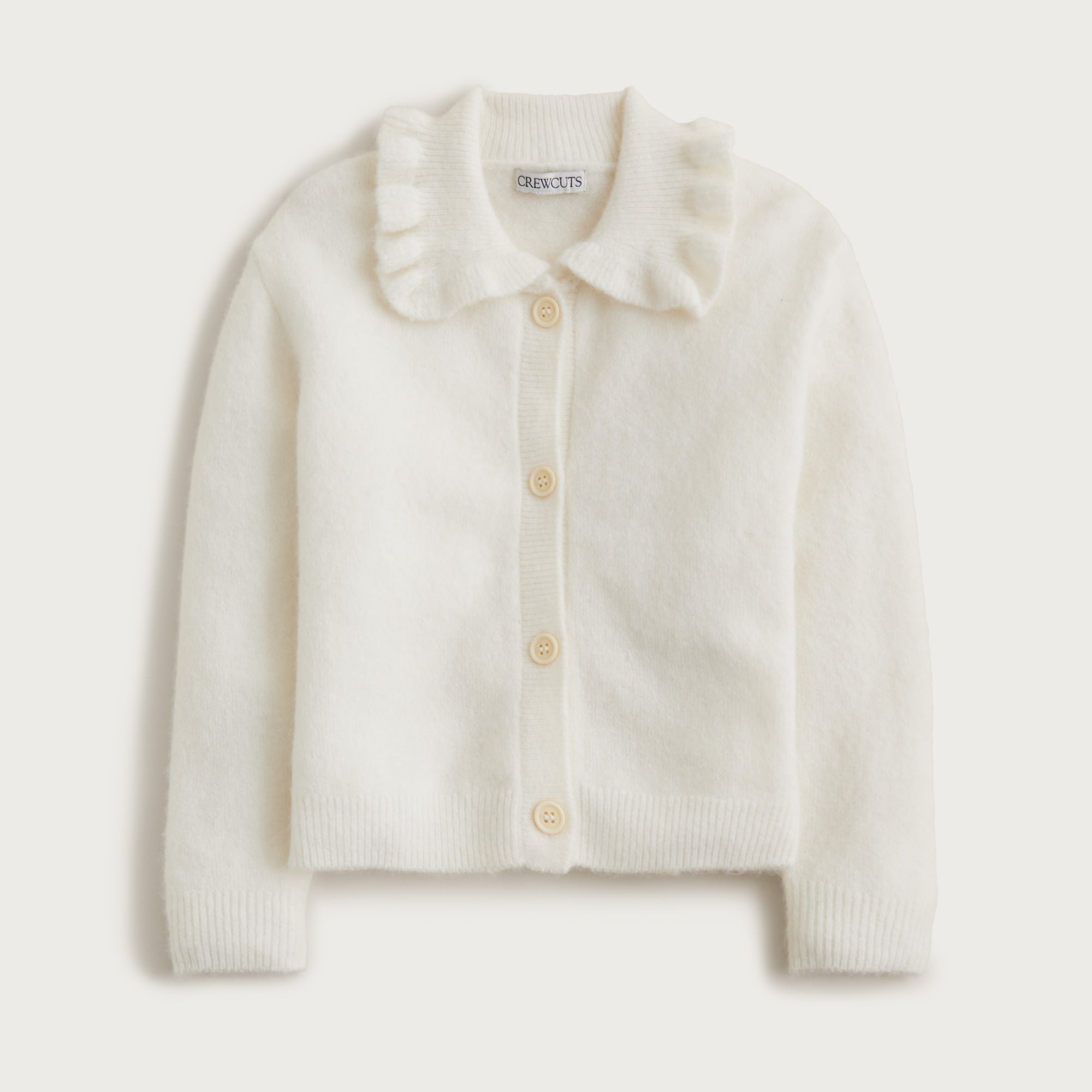 girls Girls' ruffle-collar cardigan in Supersoft yarn