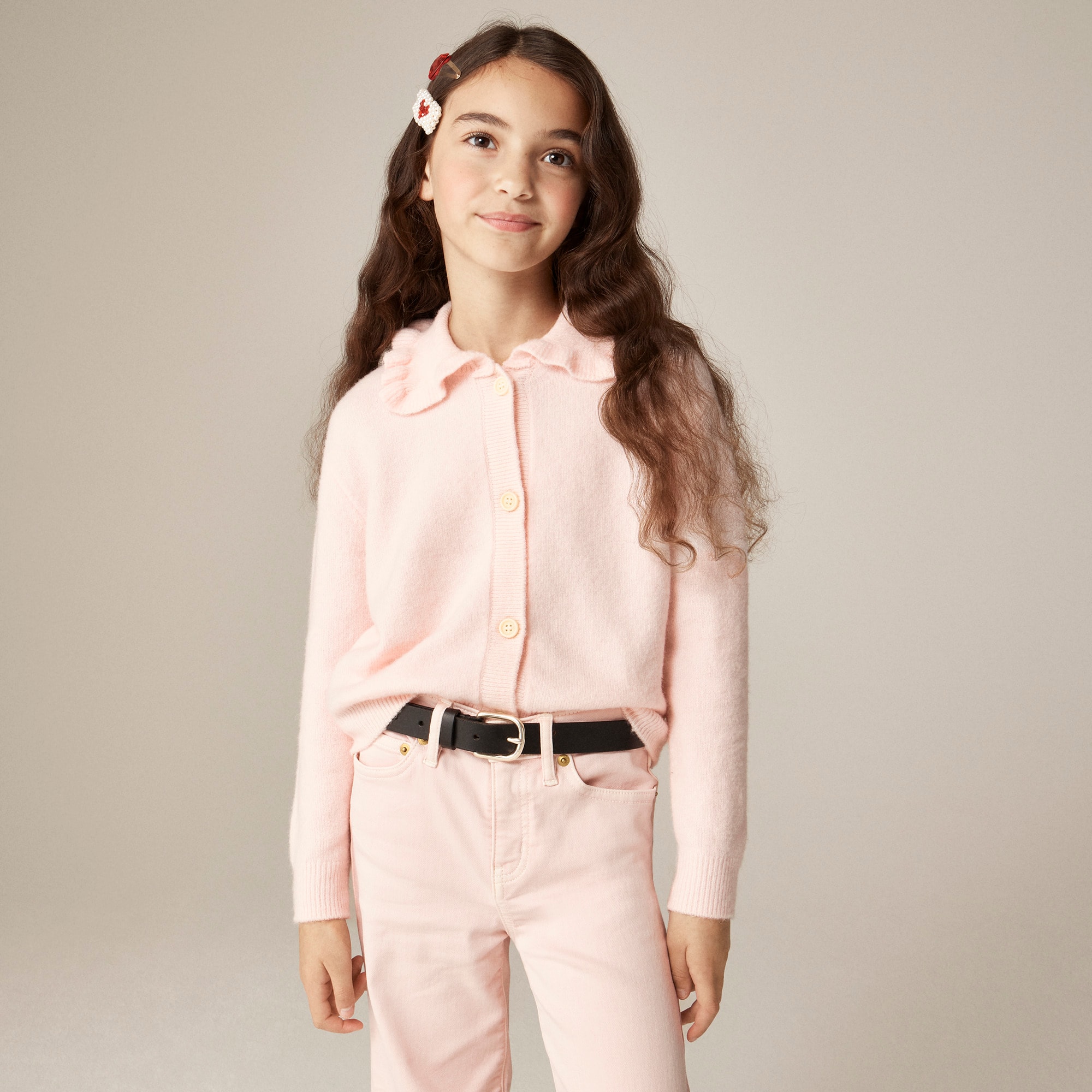 Girls' Ruffle-collar Cardigan In Supersoft Yarn For Girls | J.Crew