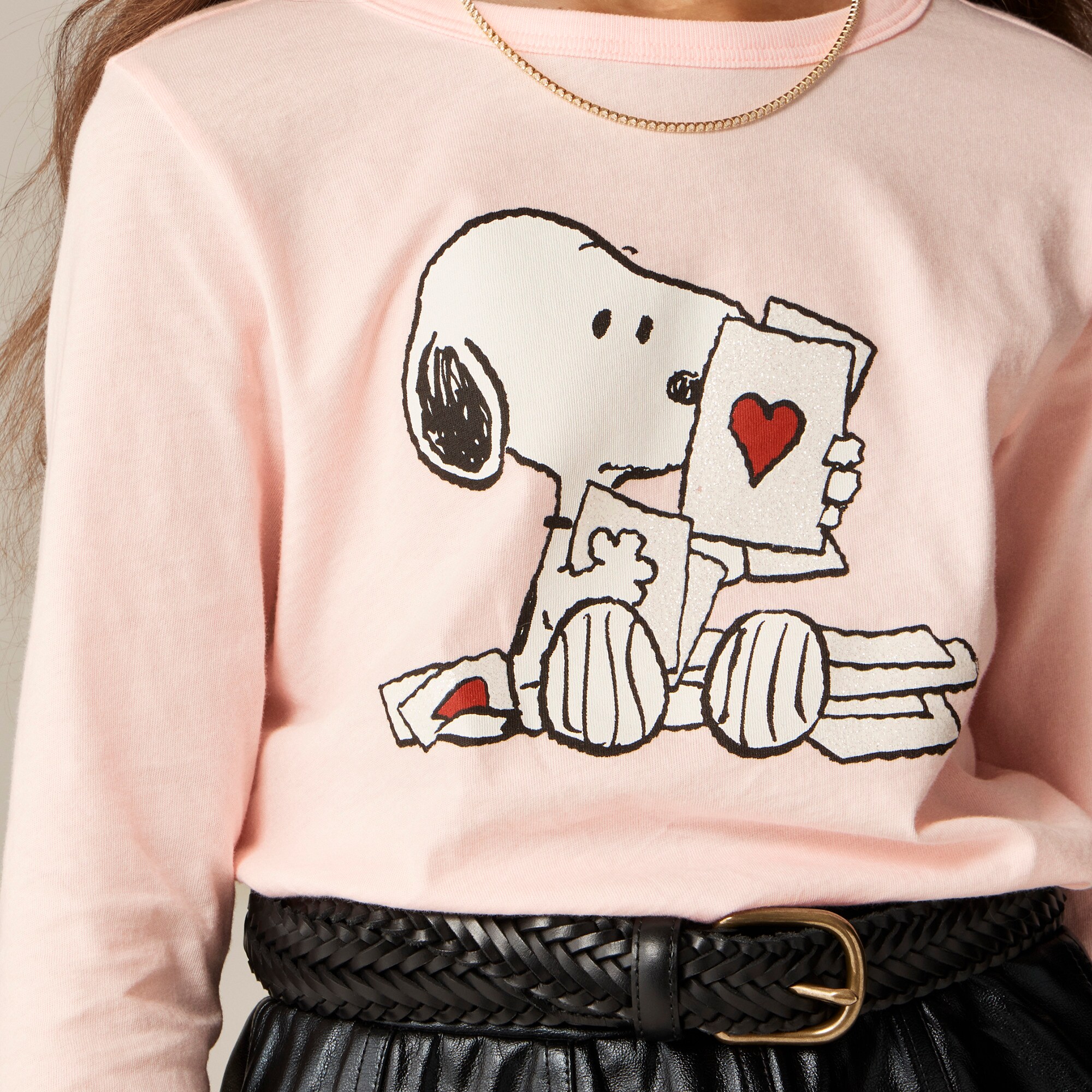 Peanuts® X Crewcuts kids' Valentine's graphic T-shirt with embroidery