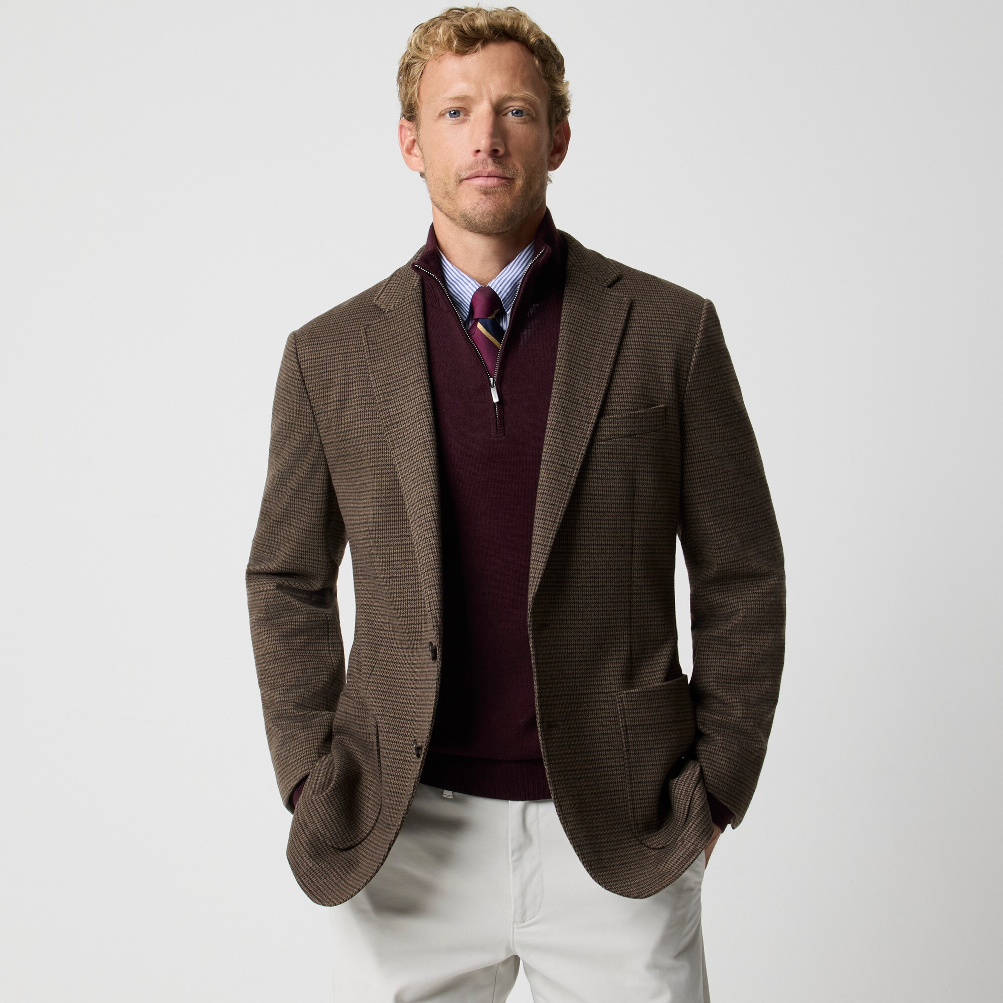 Classic-fit double-knit blazer