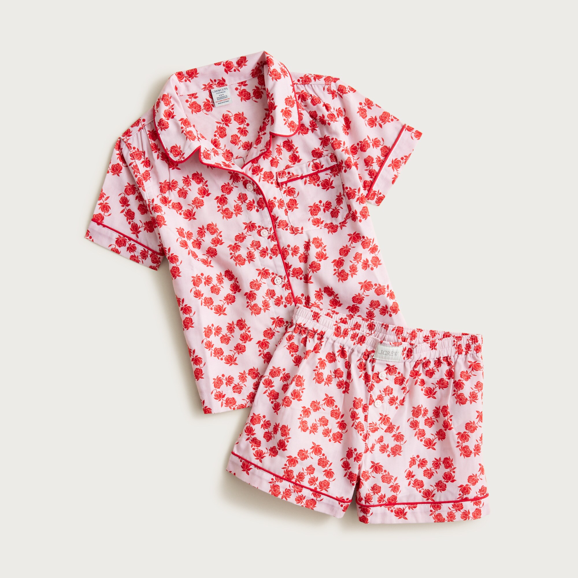 Girls' short-sleeve pajama set in prints