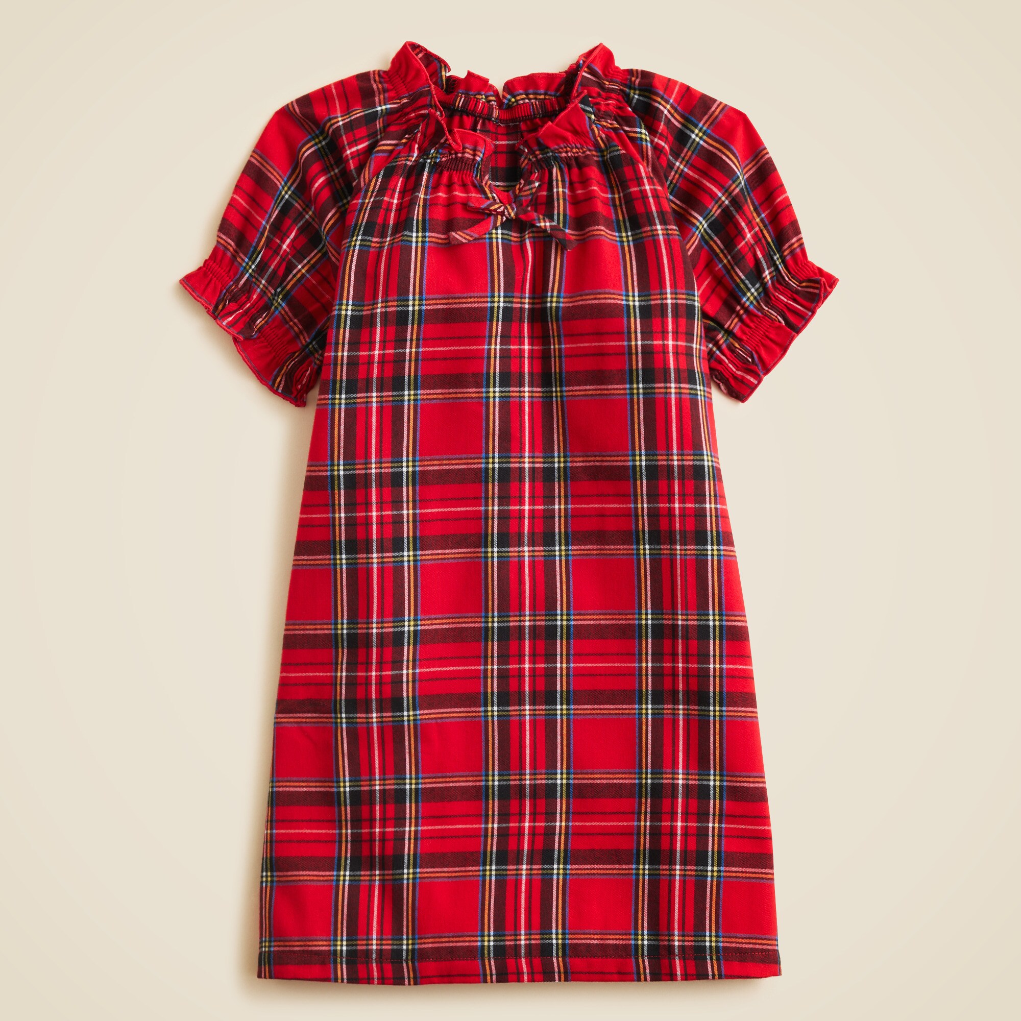 Girls' flannel nightgown in plaid
