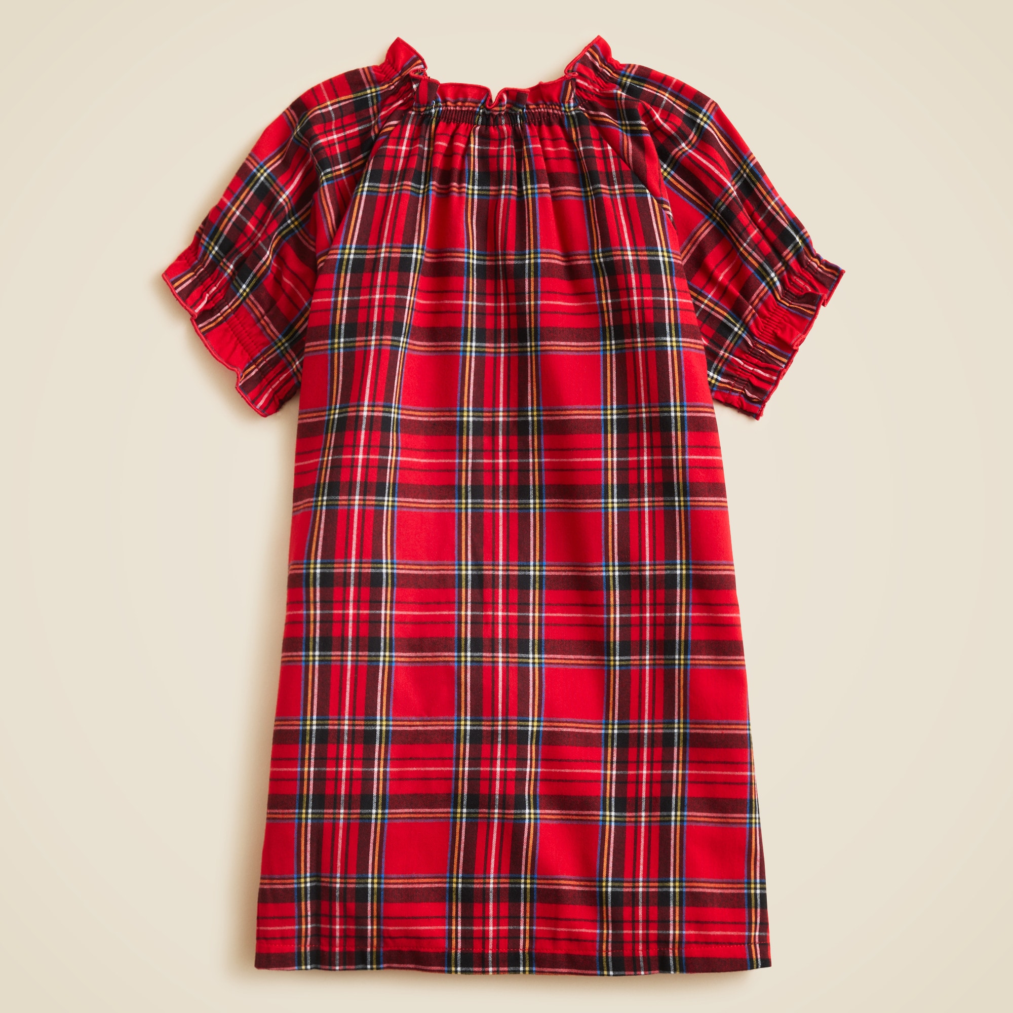 Girls' flannel nightgown in plaid