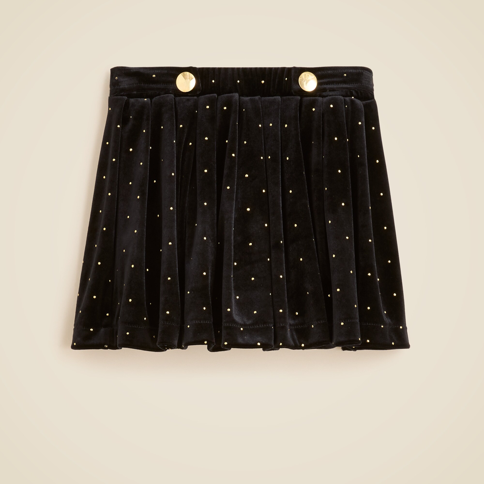  Girls' pleated studded velvet skirt